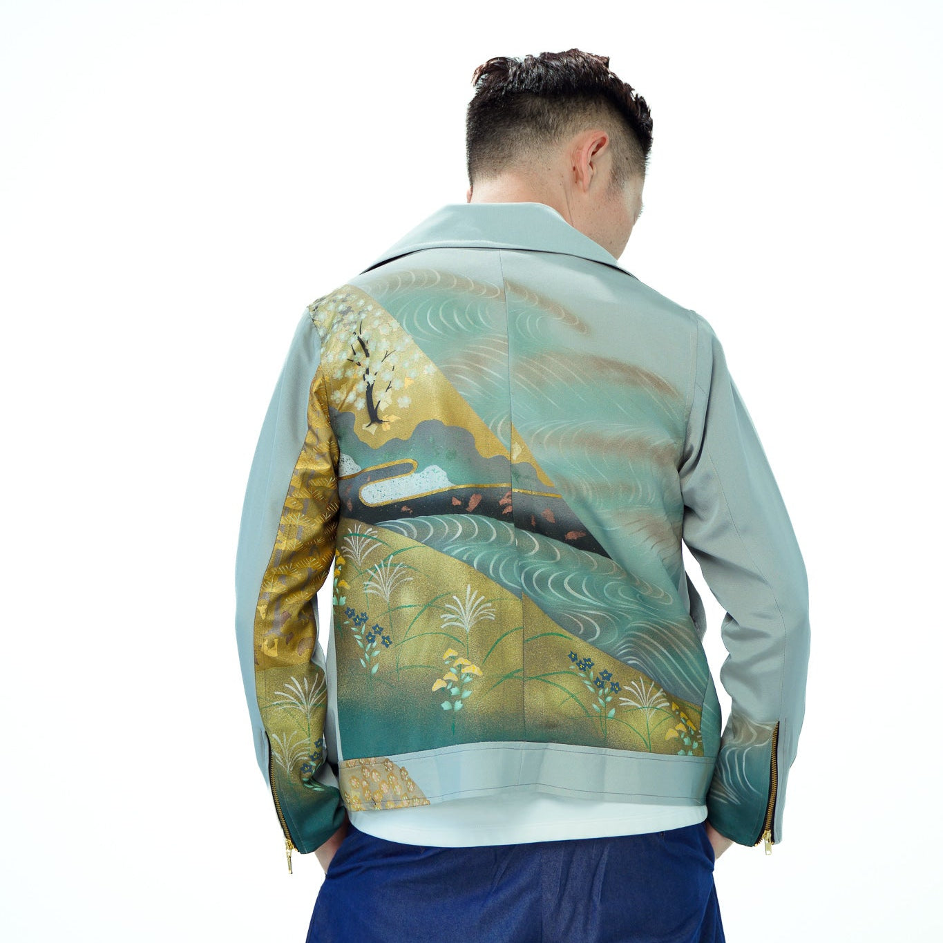 🎉🎉On-hand: Cashmere Cotton Biker Jacket | Green