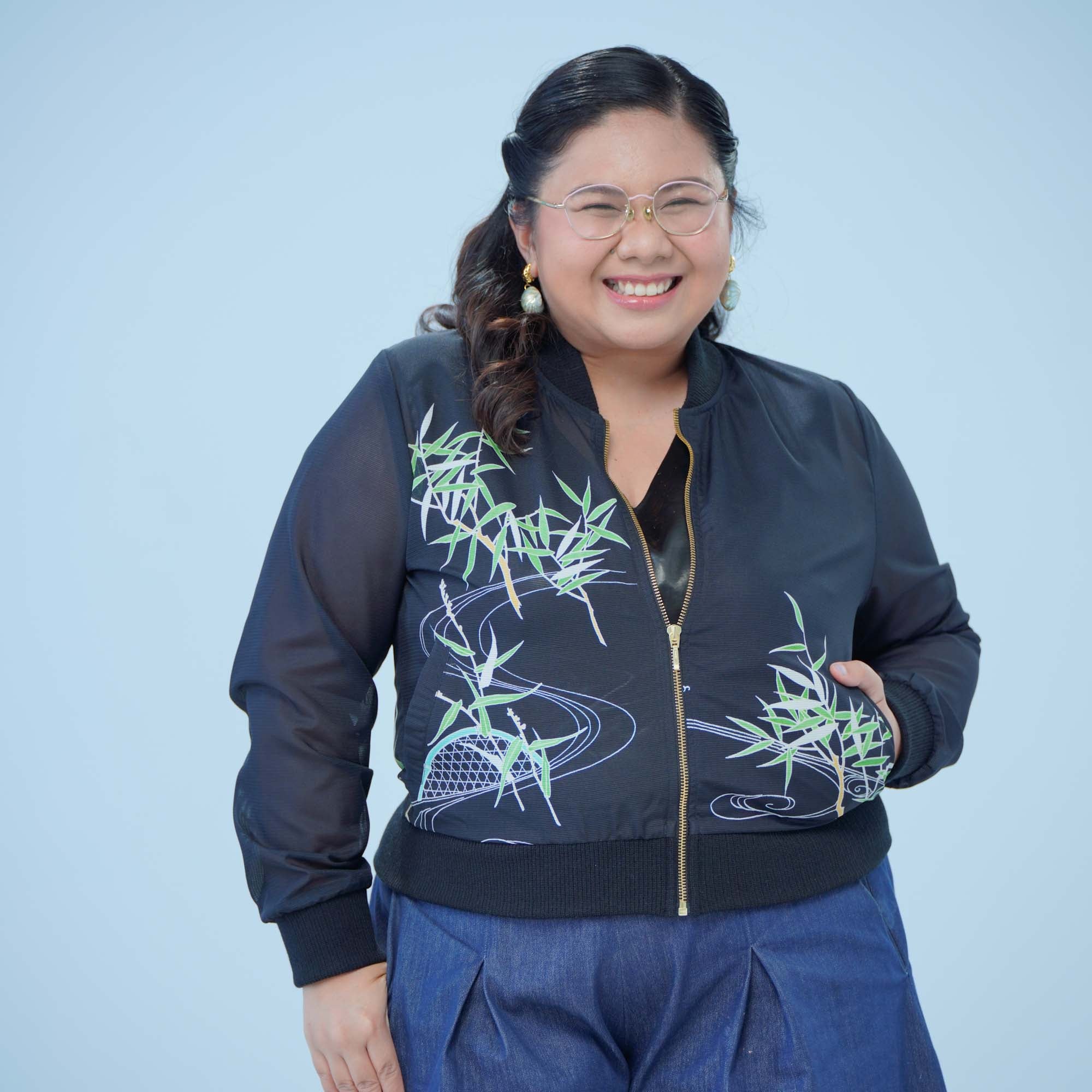 Premium On-hand: Black See-through Bomber Jacket | BJ8137M | XLA