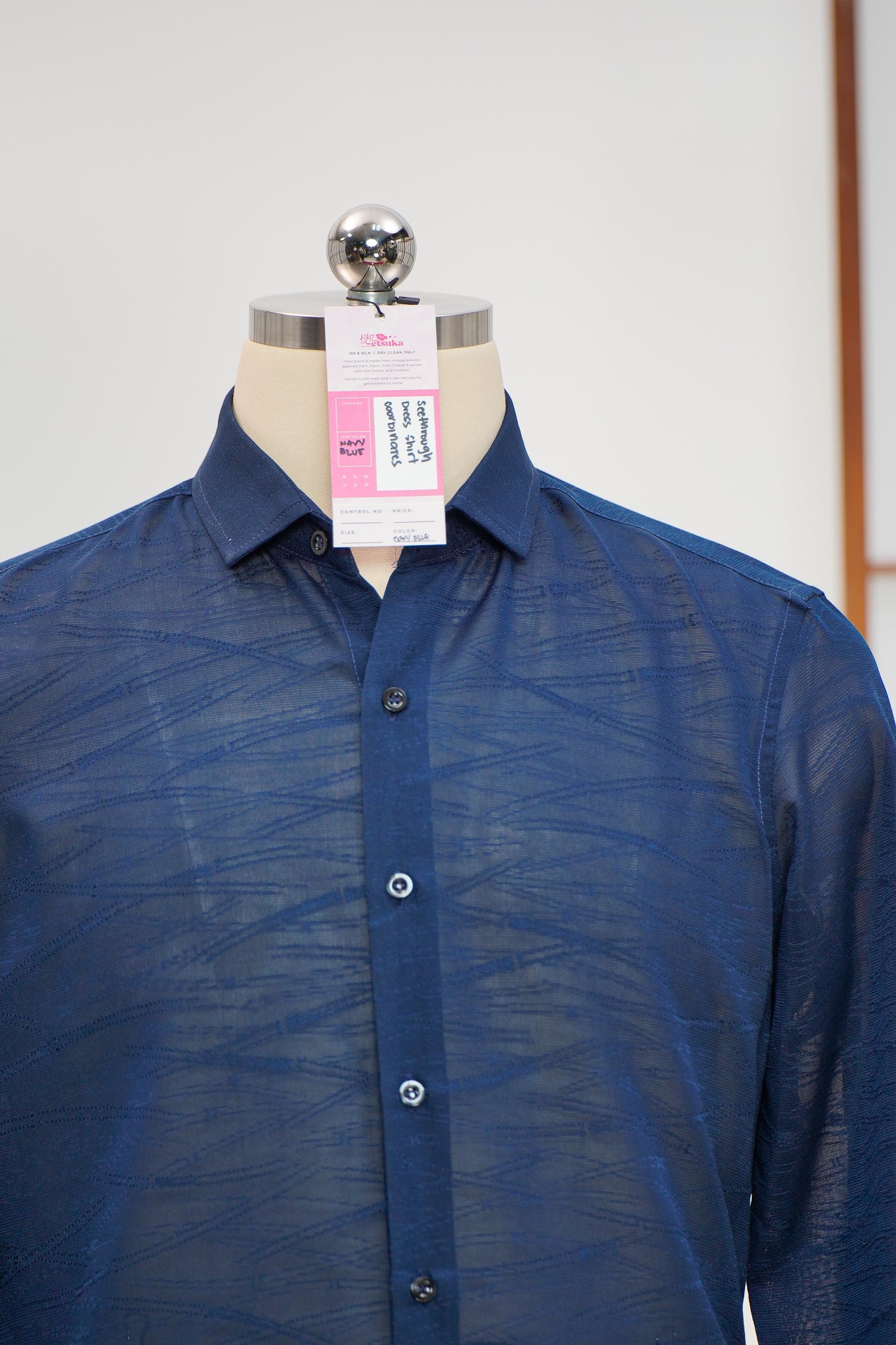 On-hand item: See through Dress shirt and short set for Men | L | Blue