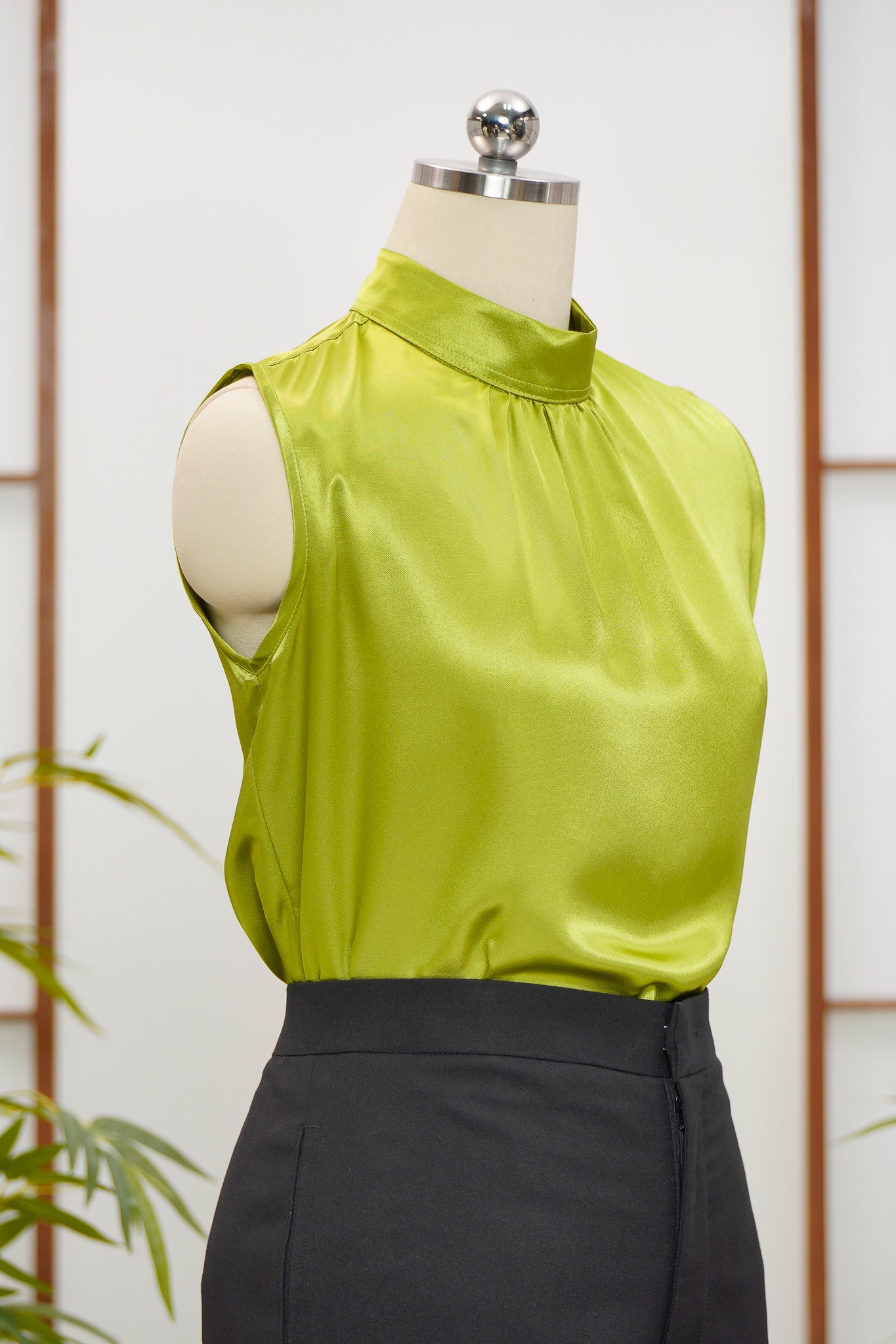 On-hand item: Citron yellow Silk Cotton Halter neck top