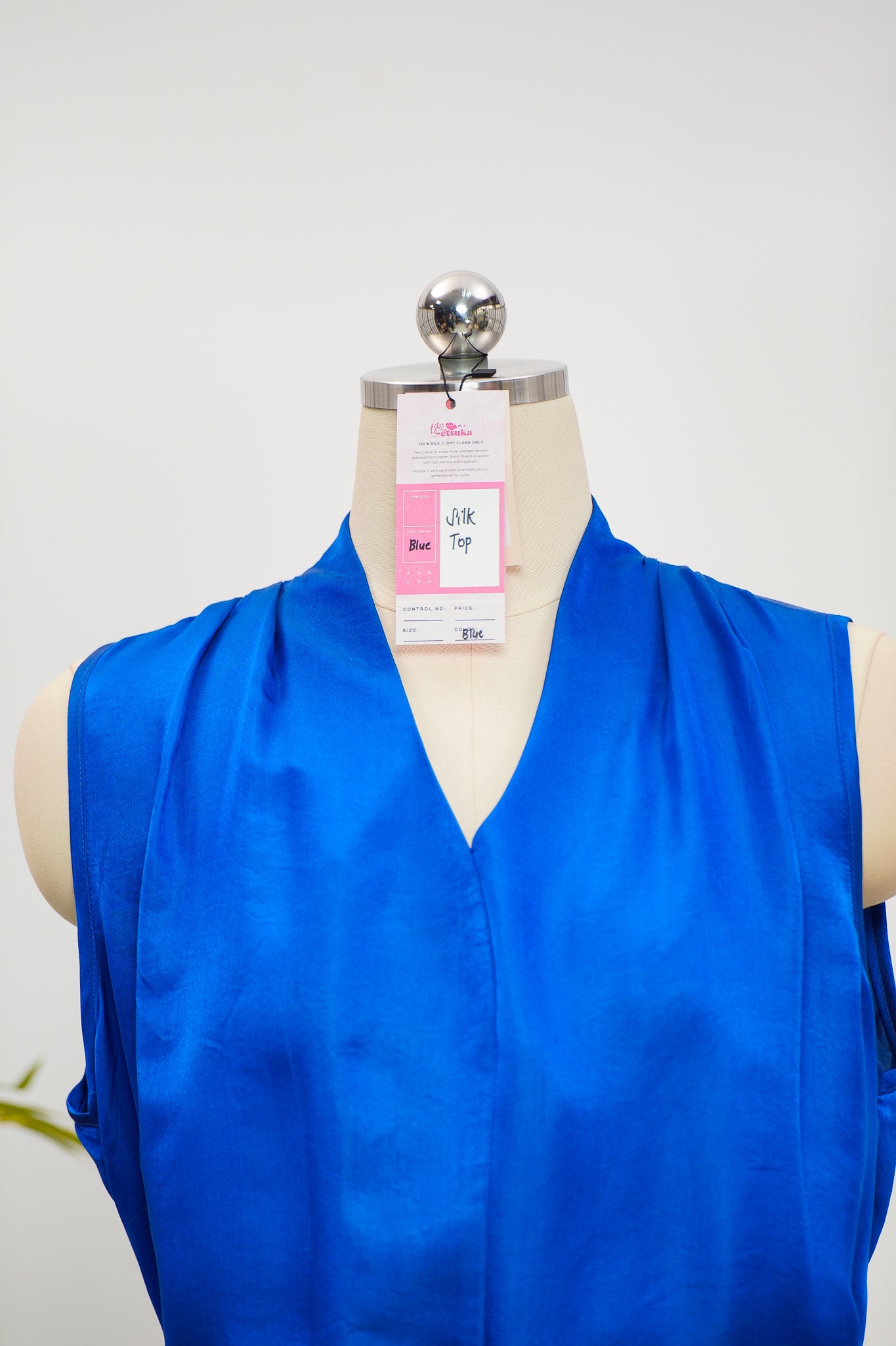 On-hand item: Samurai Blue Silk Cotton High-neck top