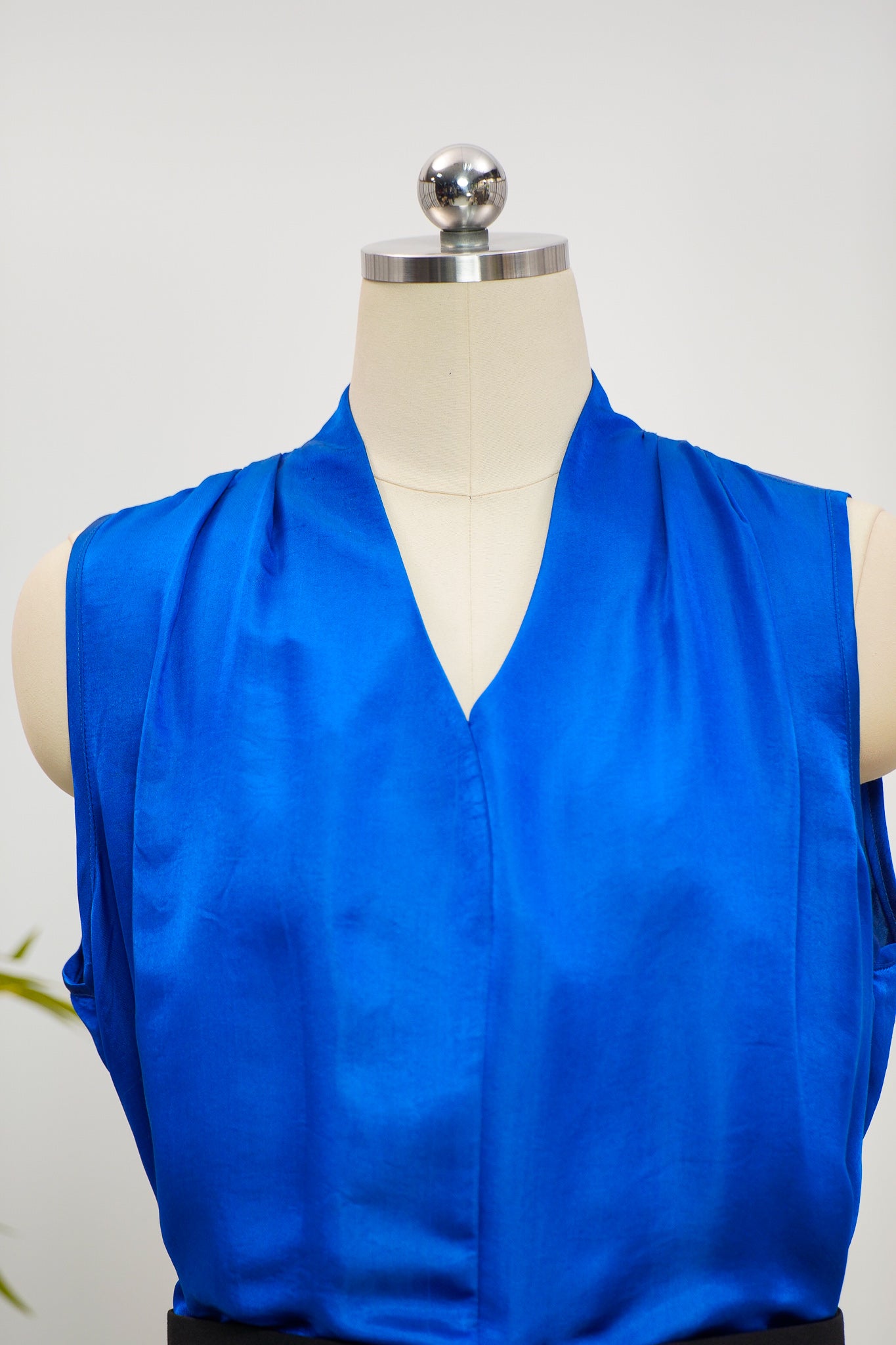 On-hand item: Samurai Blue Silk Cotton High-neck top