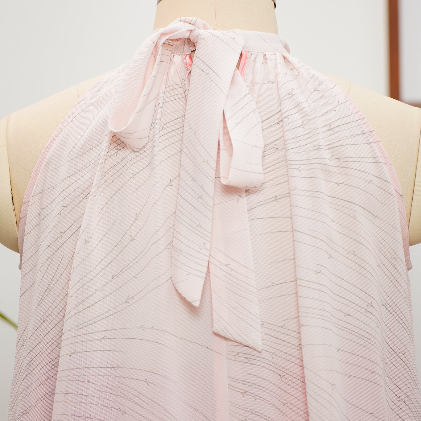 Premium On-hand: Light Pink Seethrough Halter Dress | HD6635