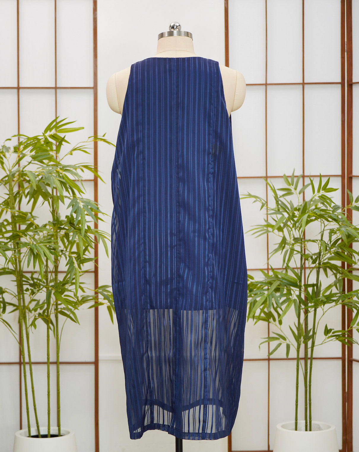 Coming Soon - On-hand item: Blue See-through Round neck Dress