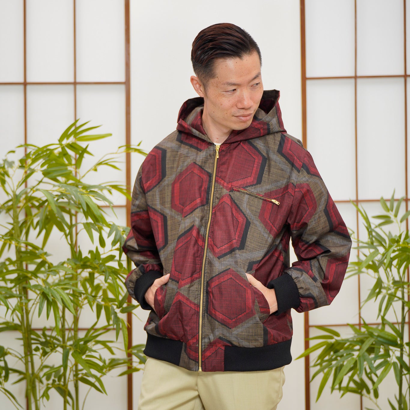 Premium On-hand: Red Loose Fit Oshima Men's Bomber Jacket | LBJ8054 | L -mtss