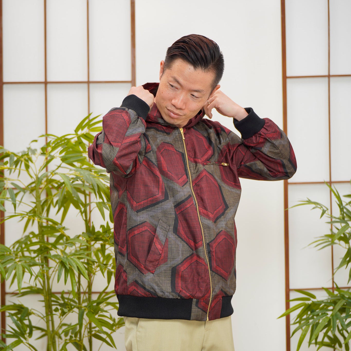 Premium On-hand: Red Loose Fit Oshima Men's Bomber Jacket | LBJ8054 | L -mtss