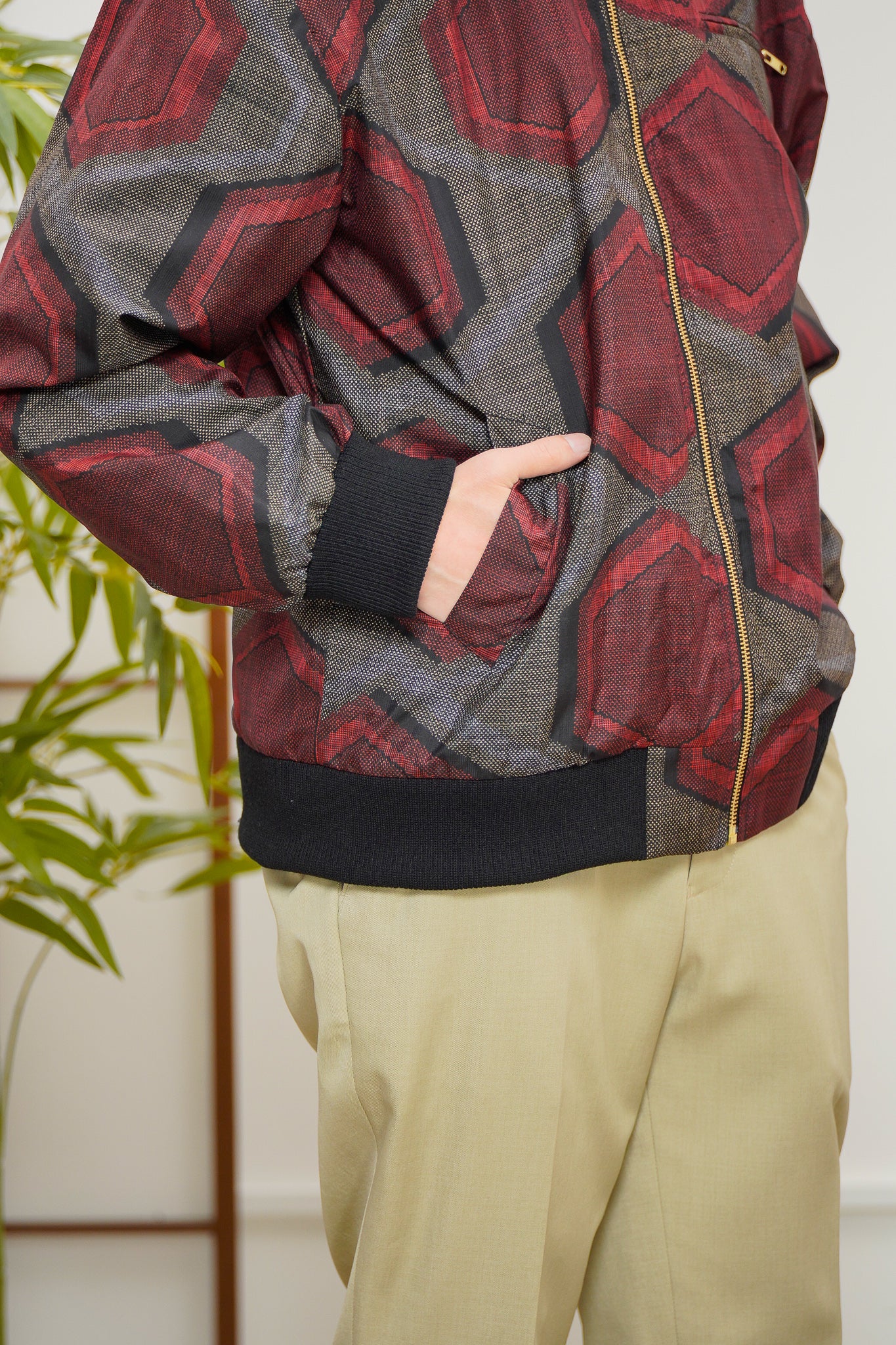 Premium On-hand: Red Loose Fit Oshima Men's Bomber Jacket | LBJ8054 | L -mtss