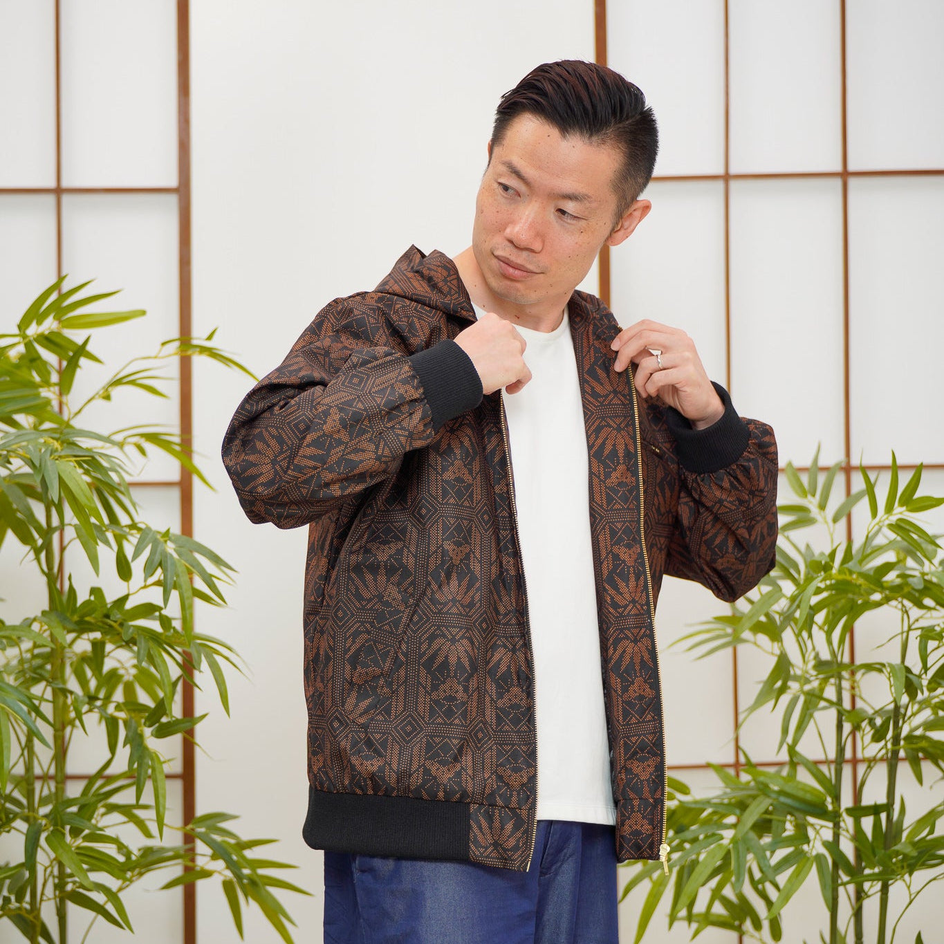 Premium On-hand: Black Loose Fit Oshima Men's Bomber Jacket | LBJ8055 | L - mtss