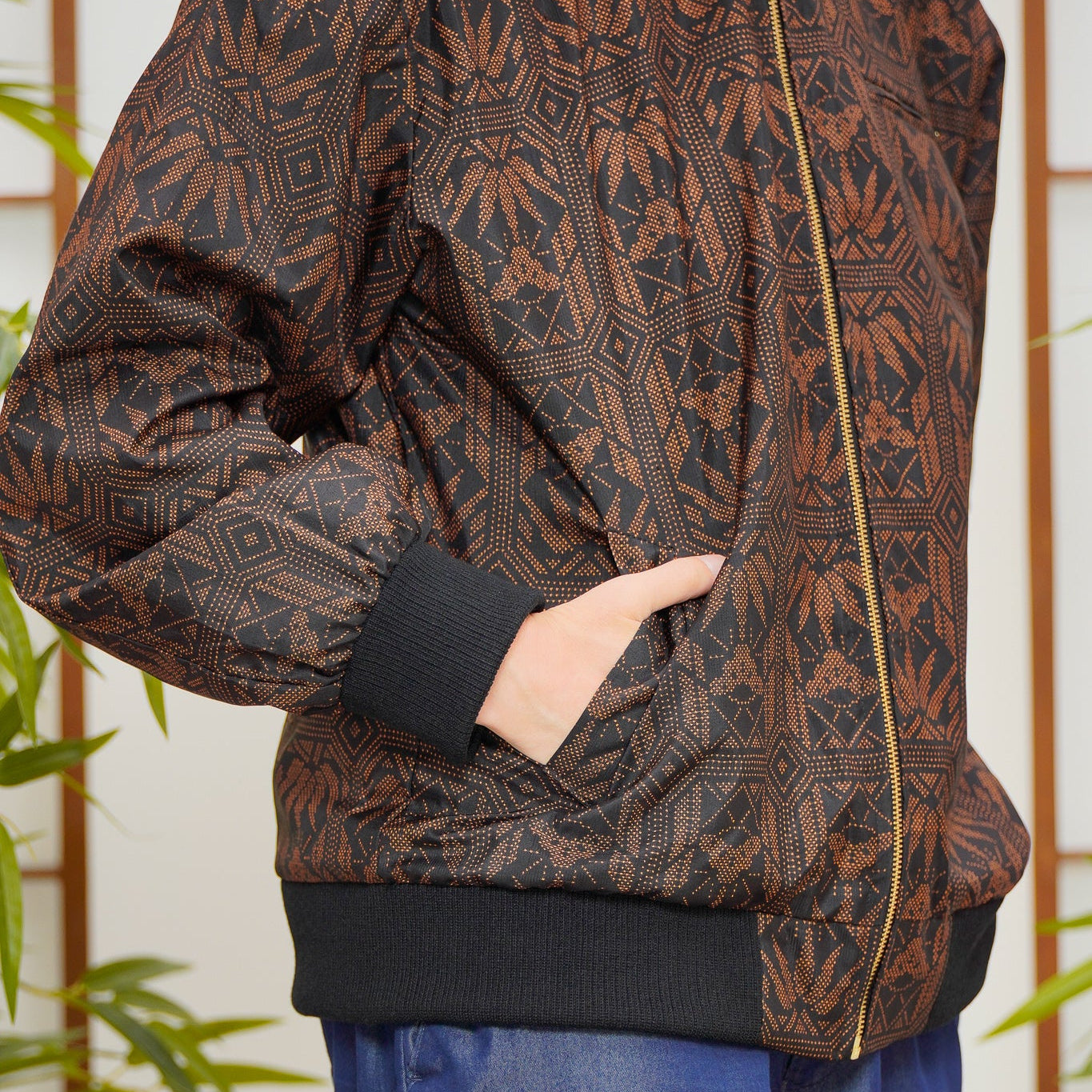 Premium On-hand: Black Loose Fit Oshima Men's Bomber Jacket | LBJ8055 | L - mtss