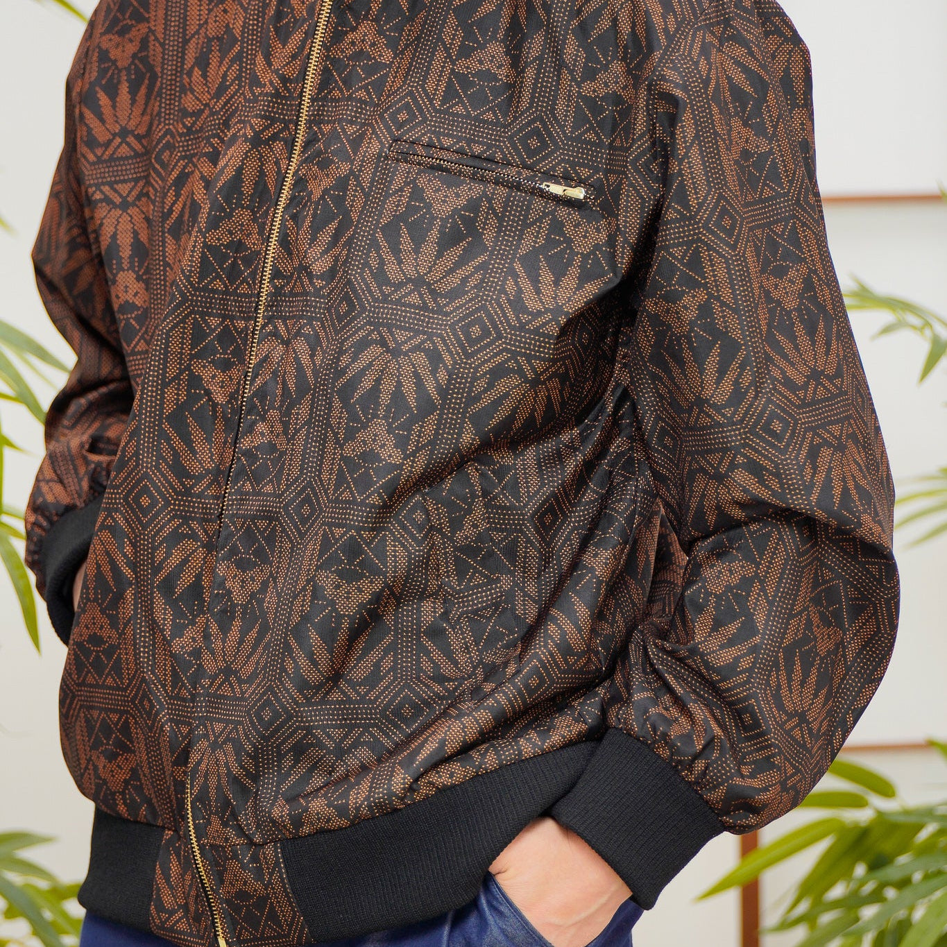 Premium On-hand: Black Loose Fit Oshima Men's Bomber Jacket | LBJ8055 | L - mtss