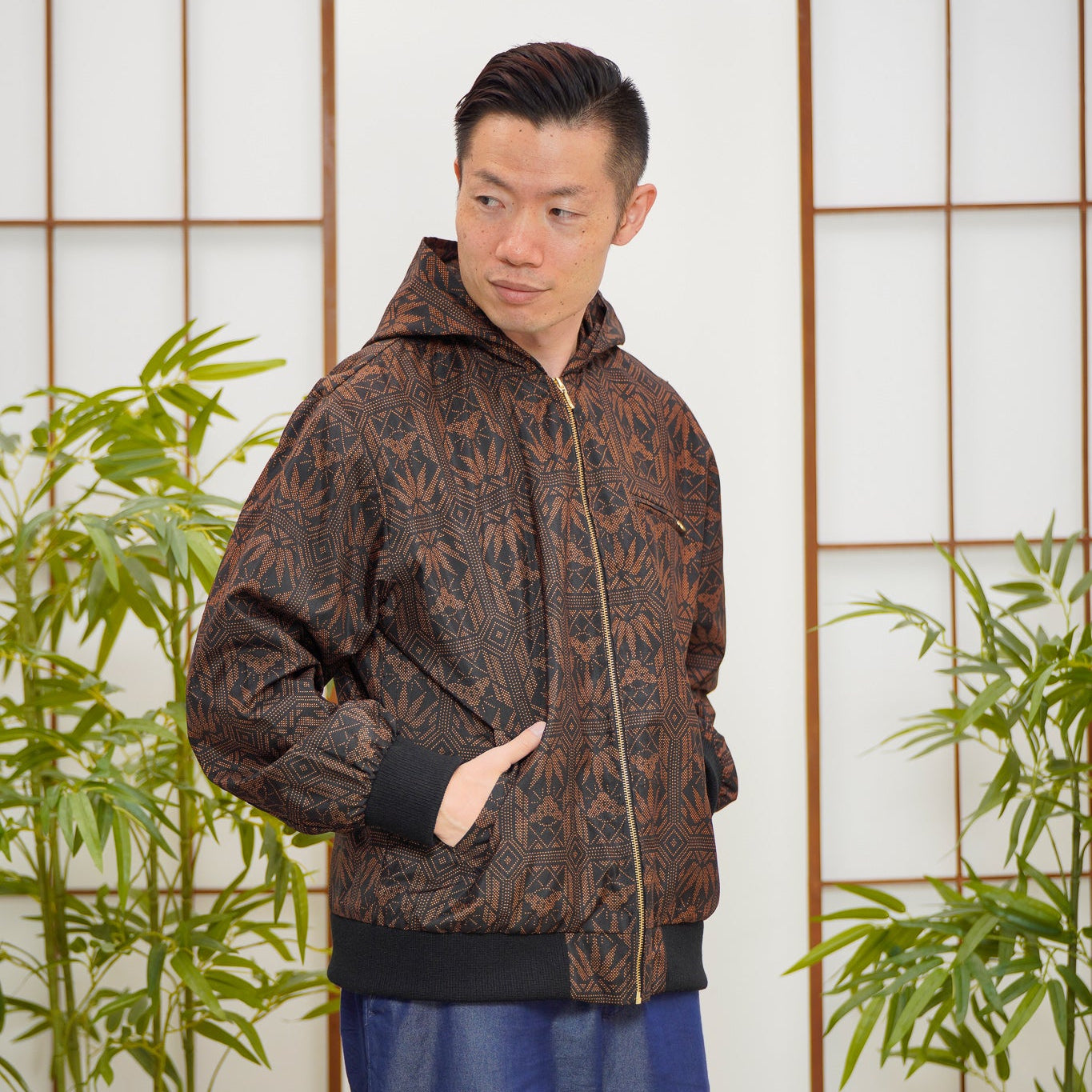 Premium On-hand: Black Loose Fit Oshima Men's Bomber Jacket | LBJ8055 | L - mtss