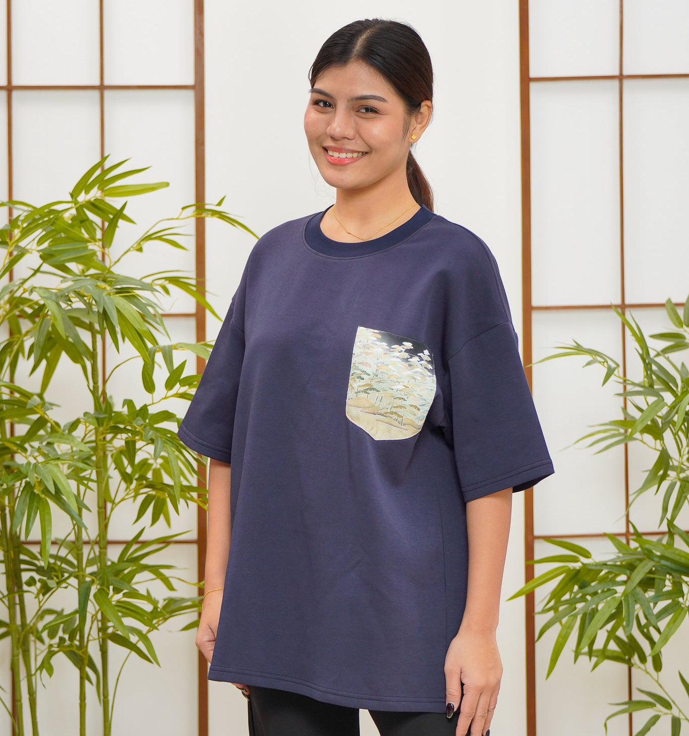 GGSB: On-hand: Navy Men’s patchwork shirt | M | TS7505A