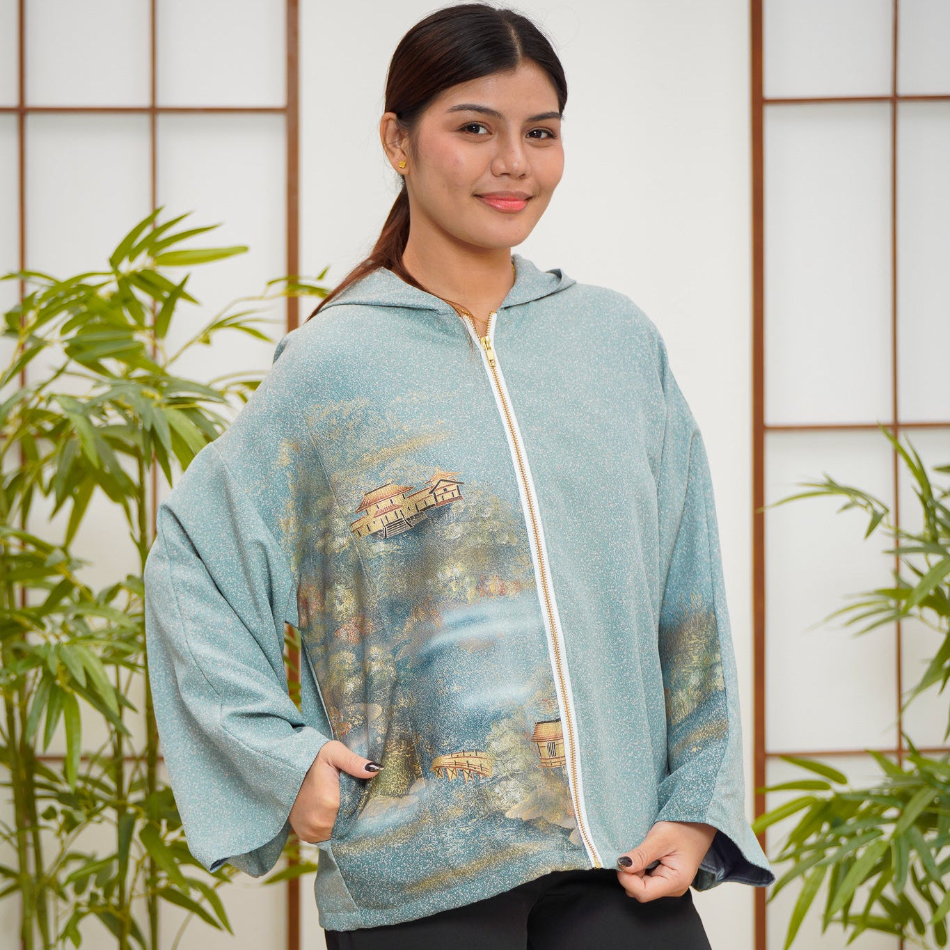 Premium On-hand: Blue Hoodie With Zipper | HWZ7818