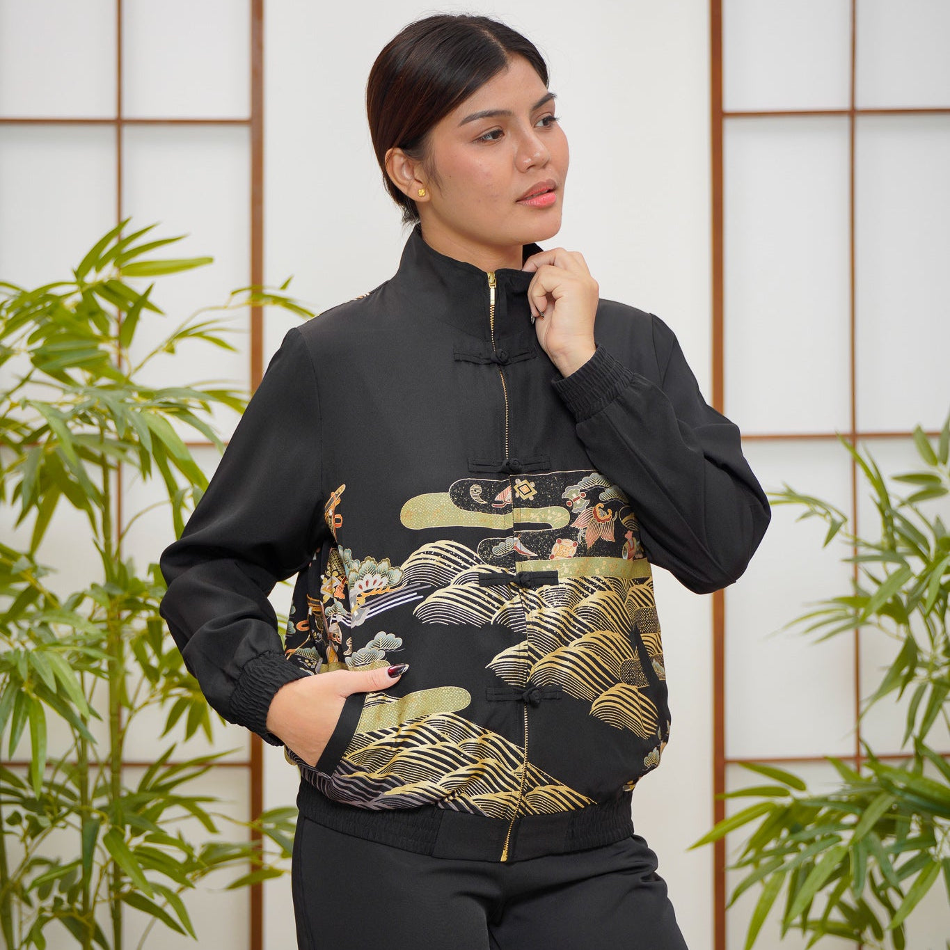 On-hand: Black Chinese Knot Jacket | MA | CKJ7884M (SO M)