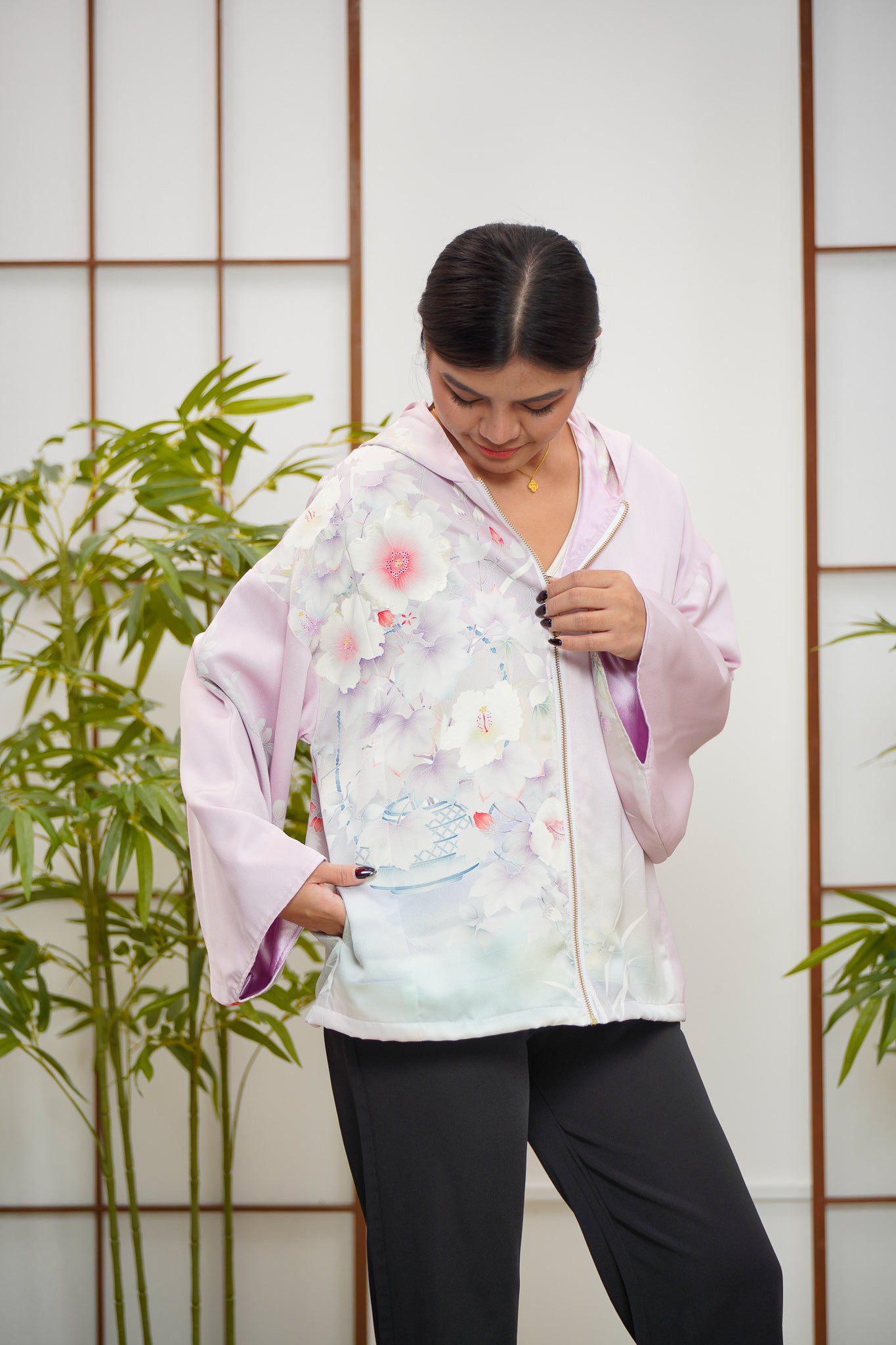 WC32 campaign: Lavender Hoodie With Zipper | HWZ7950Y