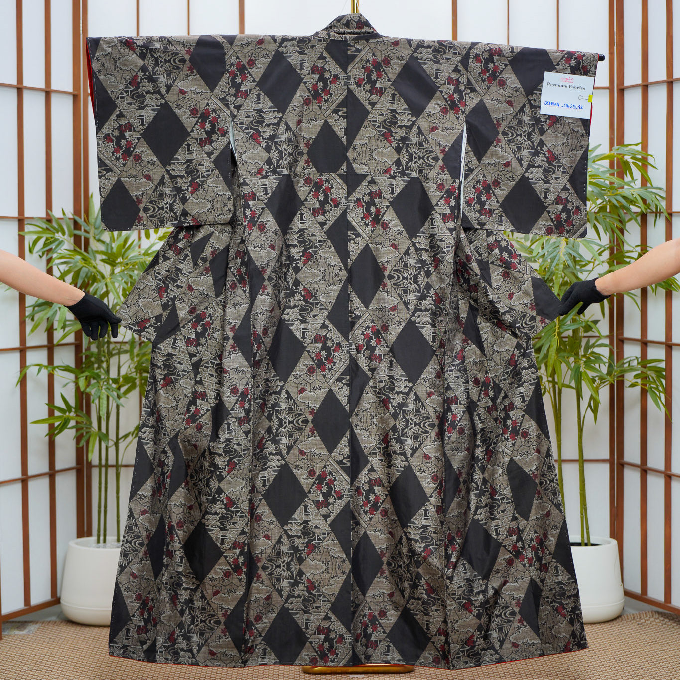 Premium Oshima Fabric: 0625_42 | Black Eleganza - Dorozome (Mud Dyed!)