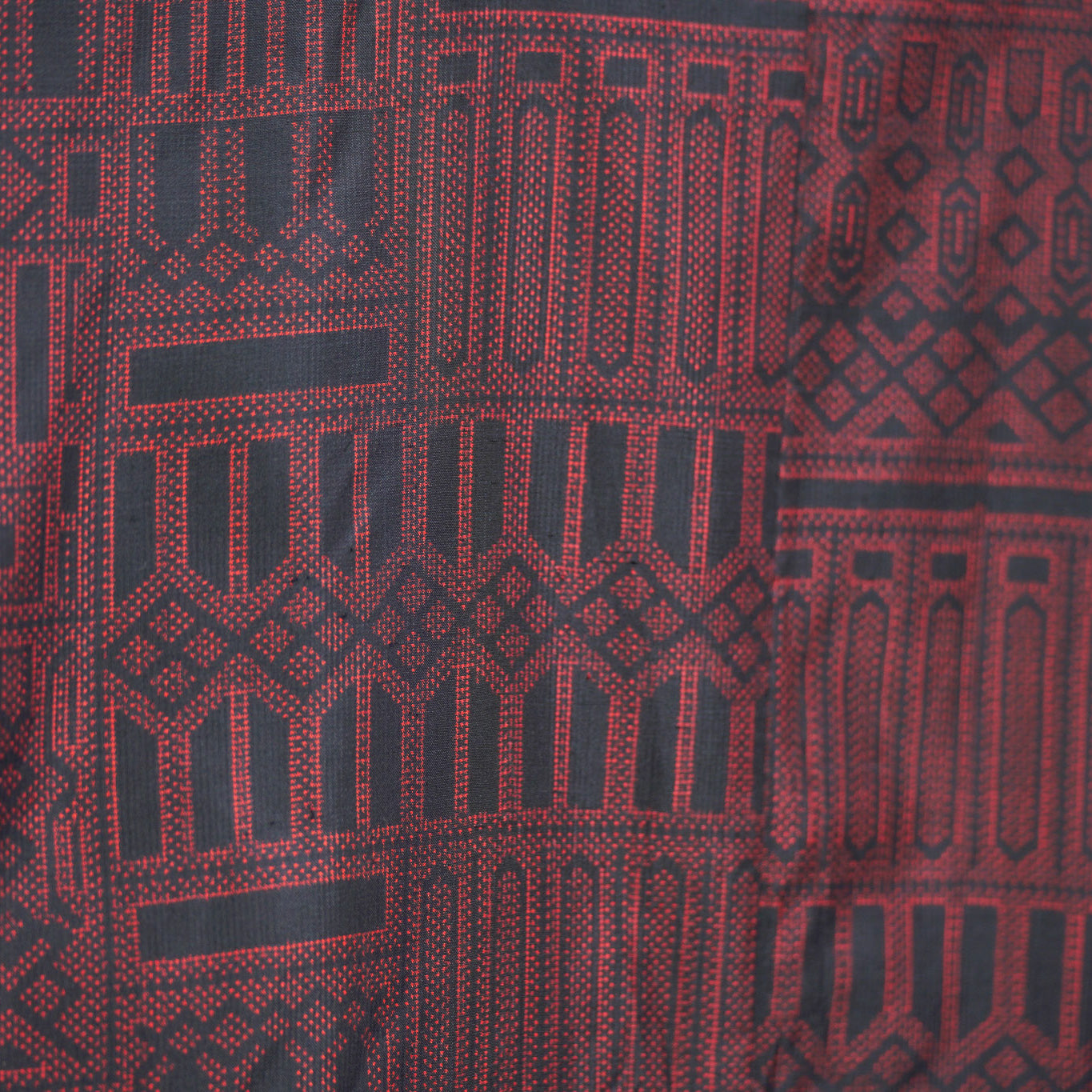 Premium Oshima Fabric: 0625_51 | Burgundy Facade