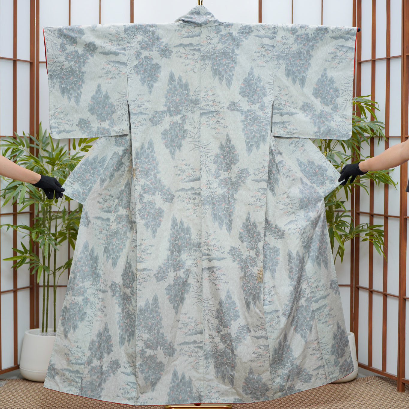 Premium Oshima Fabric: 0625_52 | Forested Slopes - white oshima