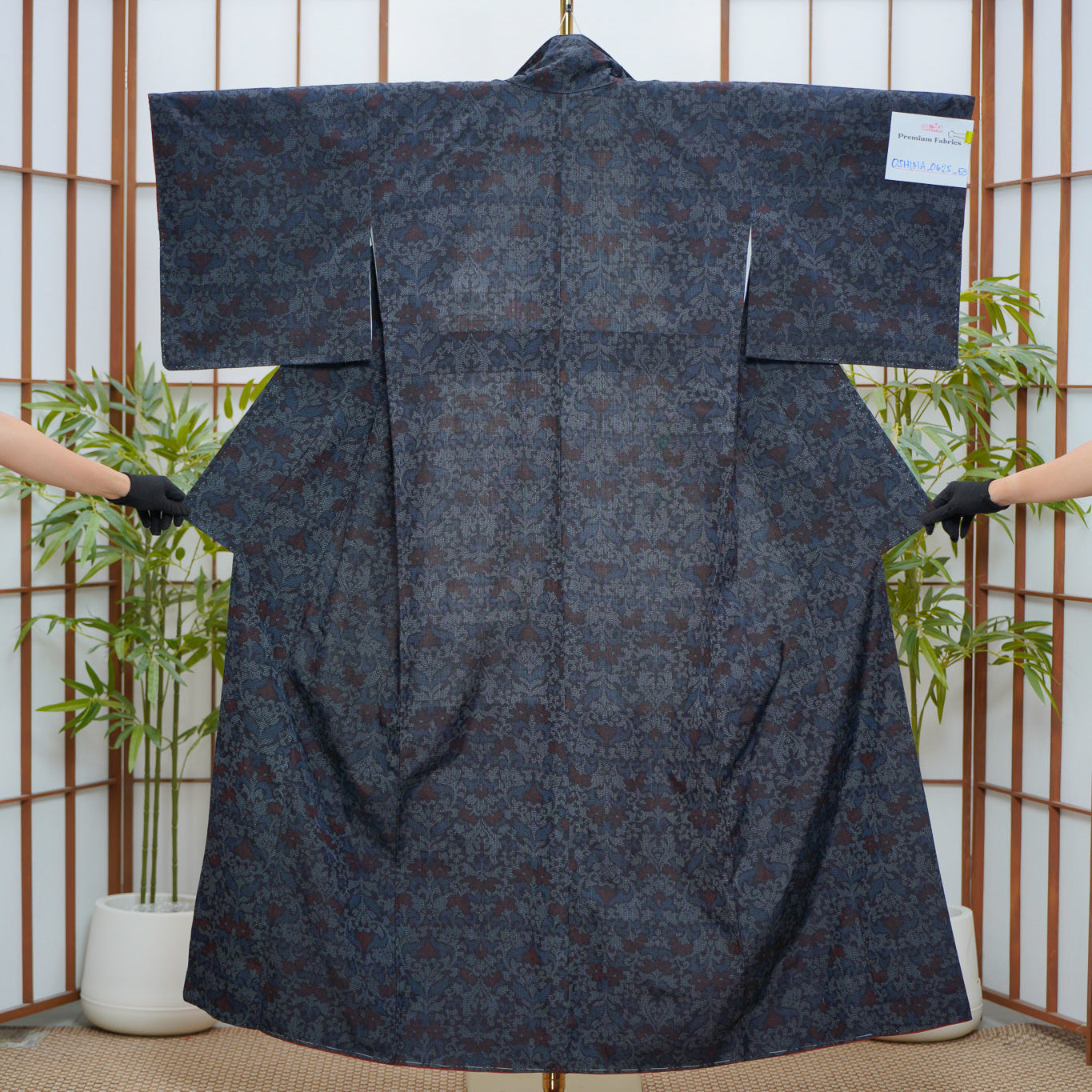 Premium Oshima Fabric: 0625_53 | Sapphire Bloom