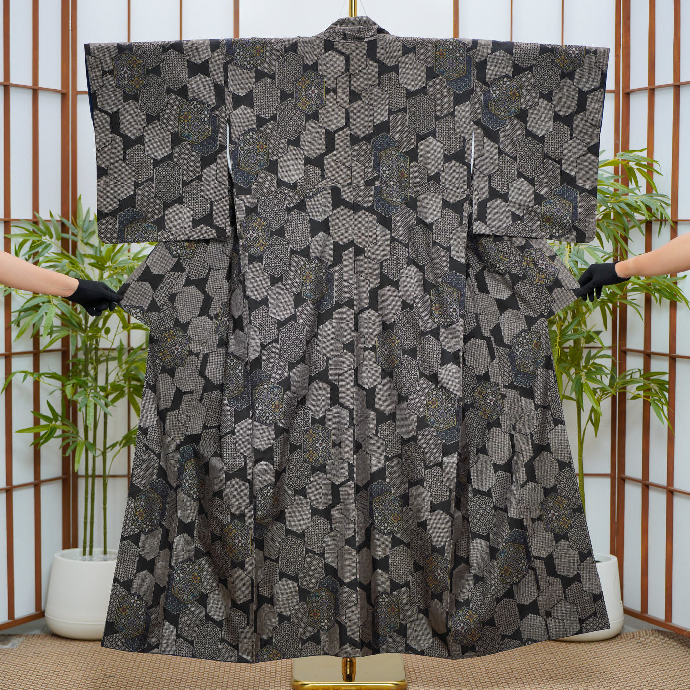 [Certificate] Premium Oshima Fabric: 0625_55 | Structured Stone - dorozome (mud dyed)