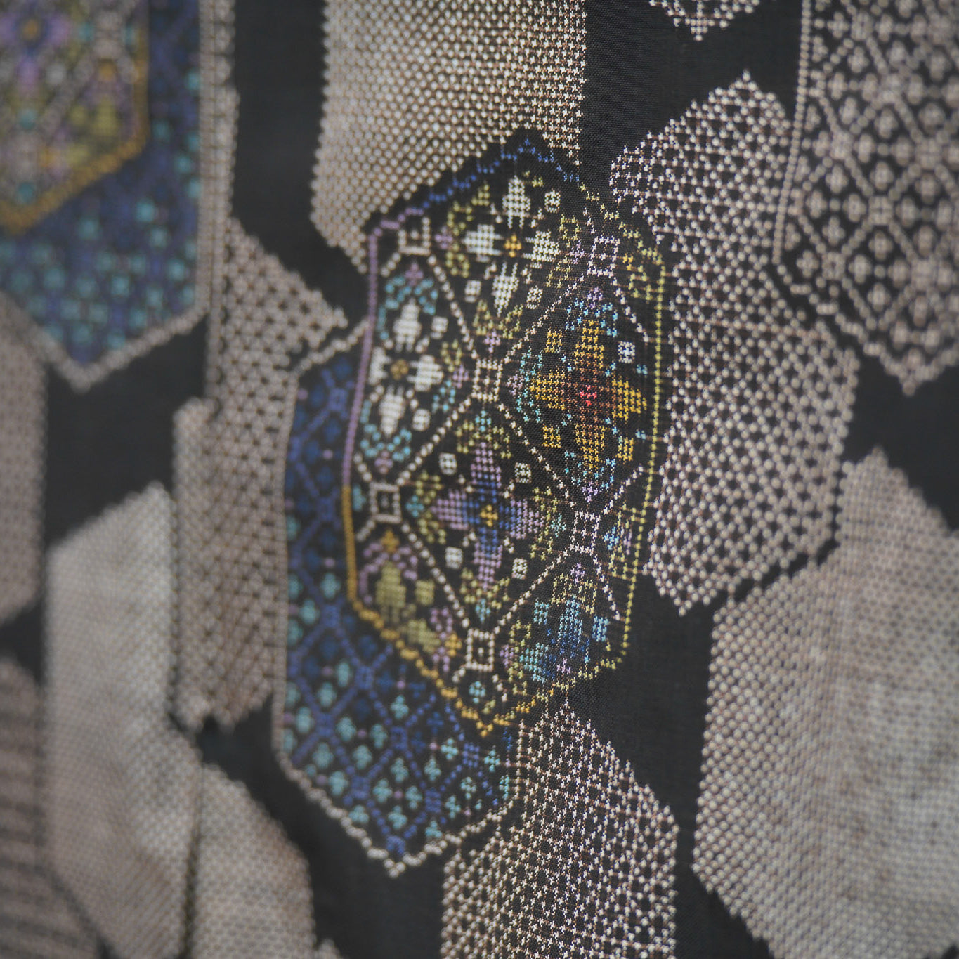 [Certificate] Premium Oshima Fabric: 0625_55 | Structured Stone - dorozome (mud dyed)
