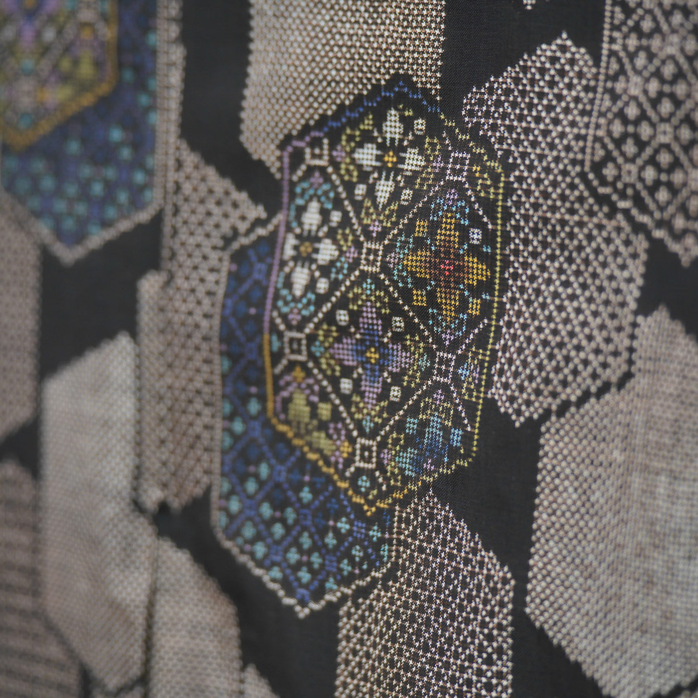 [Certificate] Premium Oshima Fabric: 0625_55 | Structured Stone - dorozome (mud dyed)