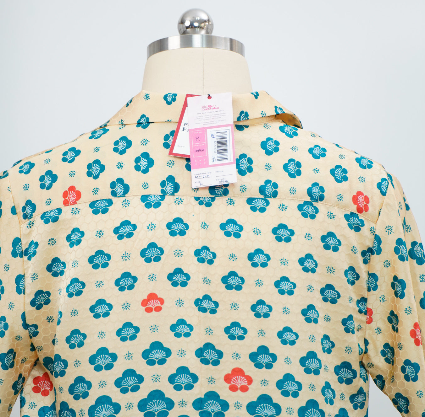 GGSB: On-hand Aloha Shirt | AS7727M  Cream Bluish Large