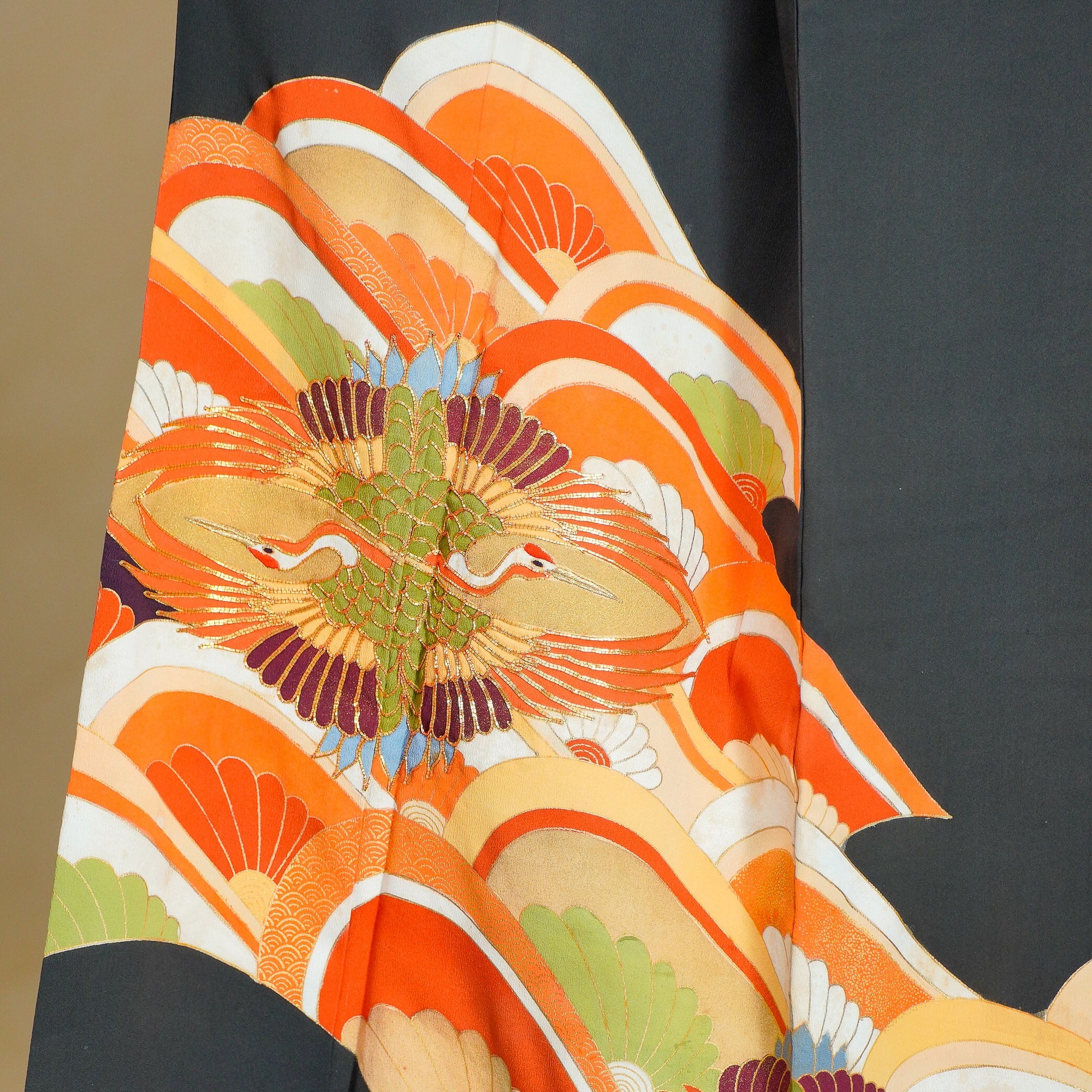 Thank You Fabric: Sunrise Cranes (0714_74)