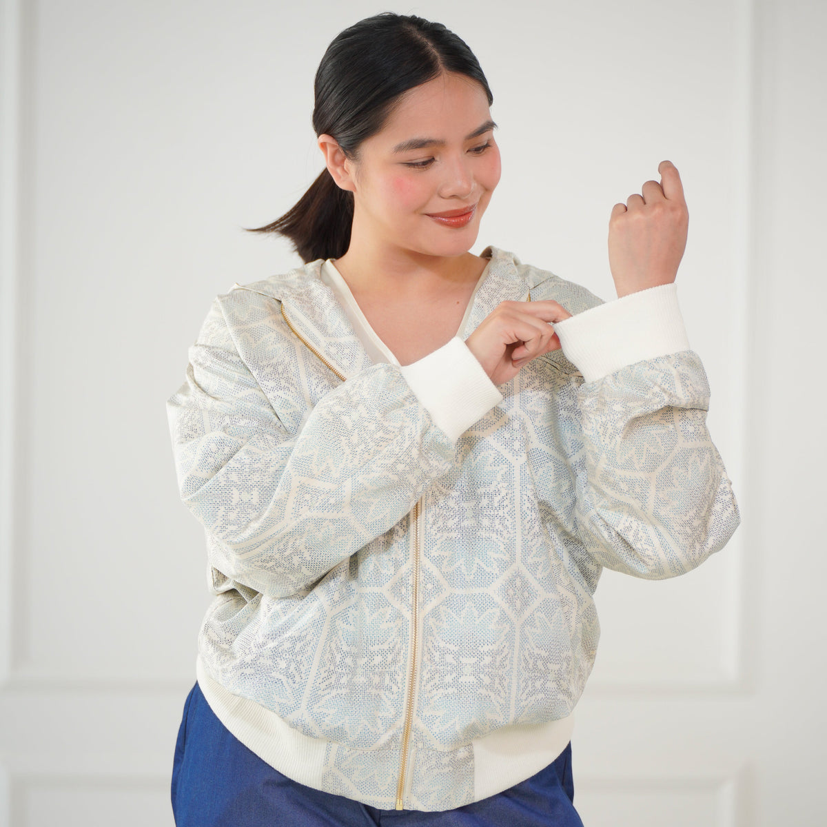 Premium On-hand: White Loose Fit Oshima Men's Bomber Jacket | LBJ8120 | L