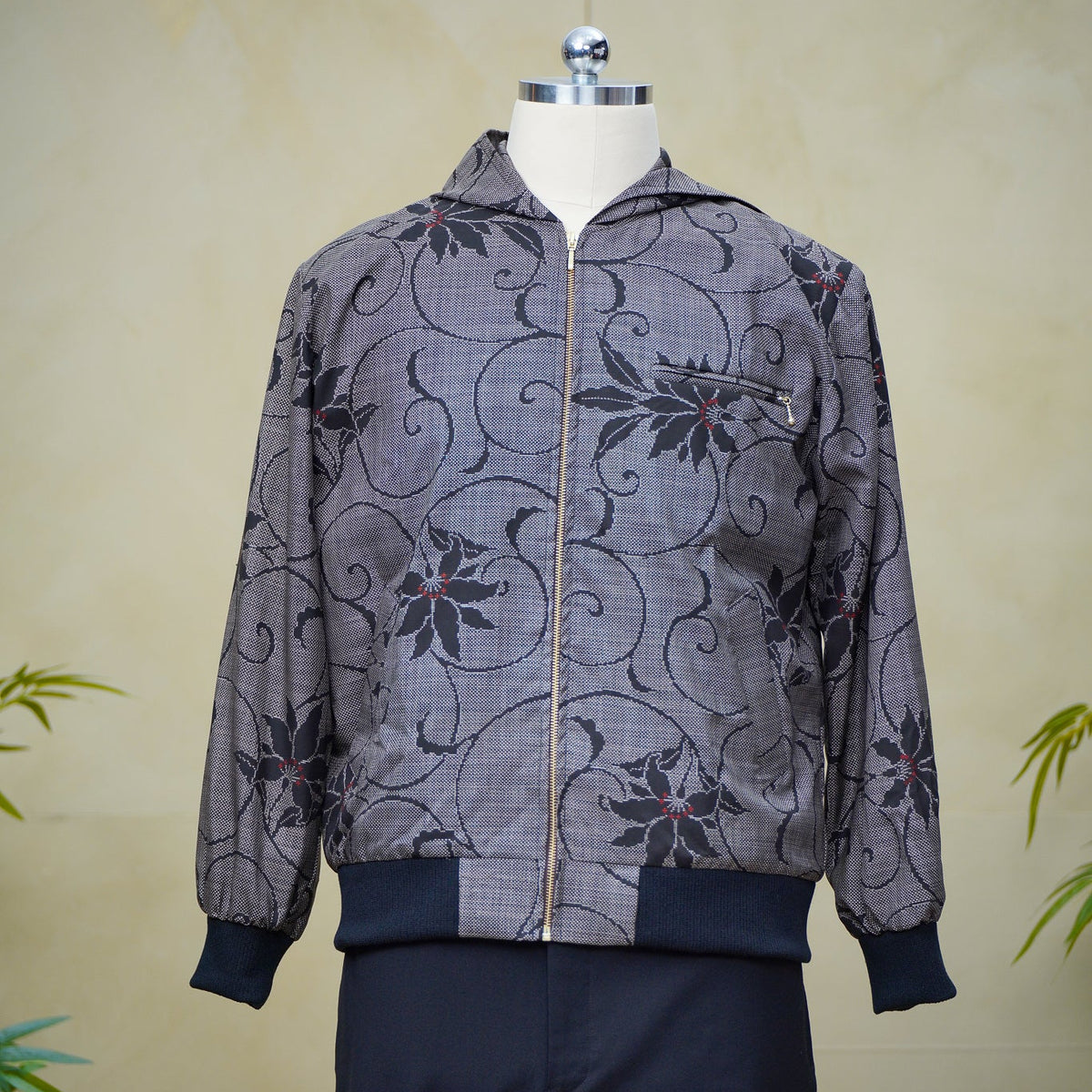 Premium On-hand: Black Loose Fit Oshima Men's Bomber Jacket | LBJ8133 | Large