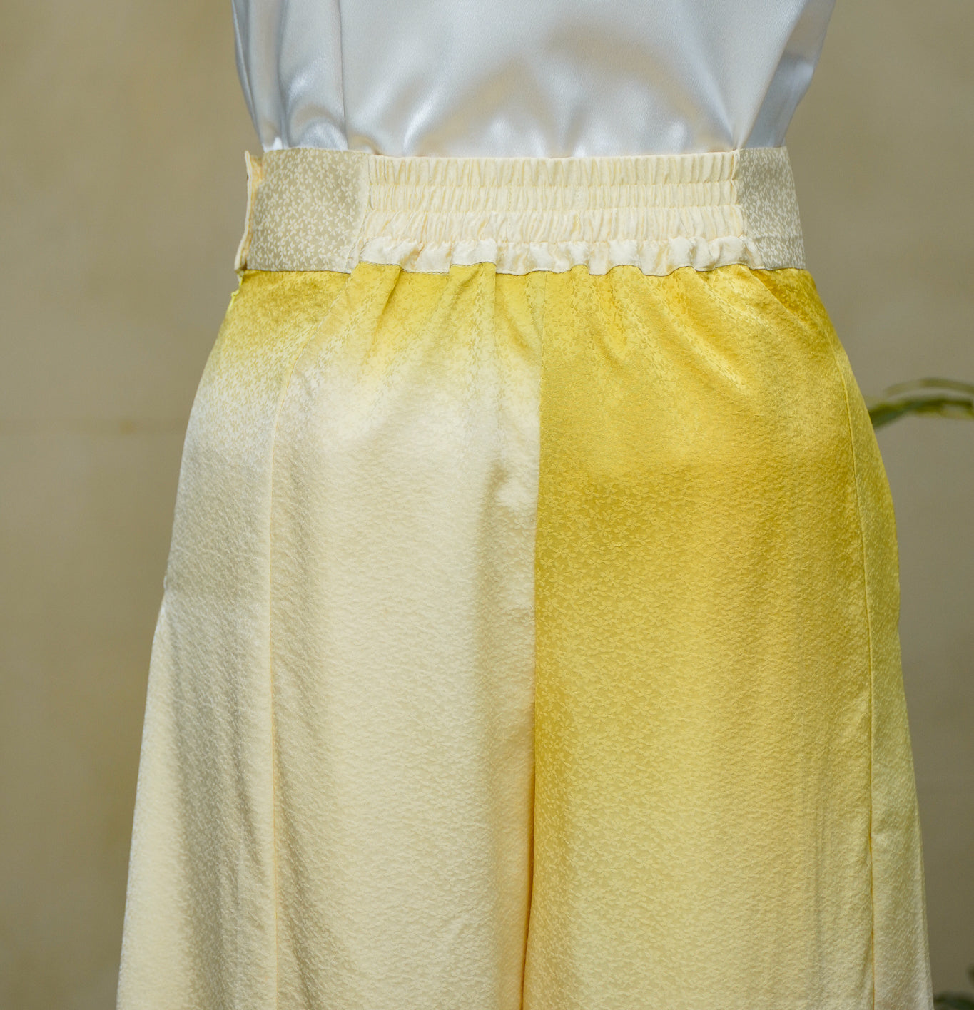 On-hand: Colored Palazzo Pants |  PP7878A 2XLB CREAM-yellow