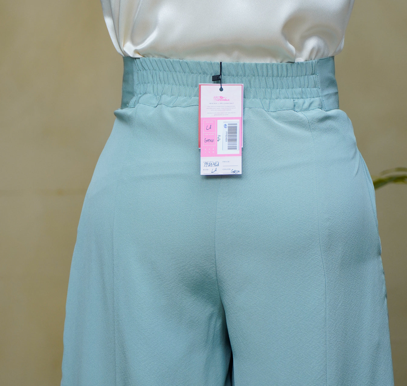 On-hand: Colored Palazzo Pants |  PP8046A LA GREEN (A very beautiful Yuzen).