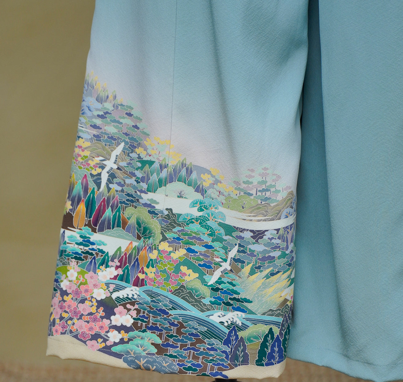 On-hand: Colored Palazzo Pants |  PP8046A LA GREEN (A very beautiful Yuzen).