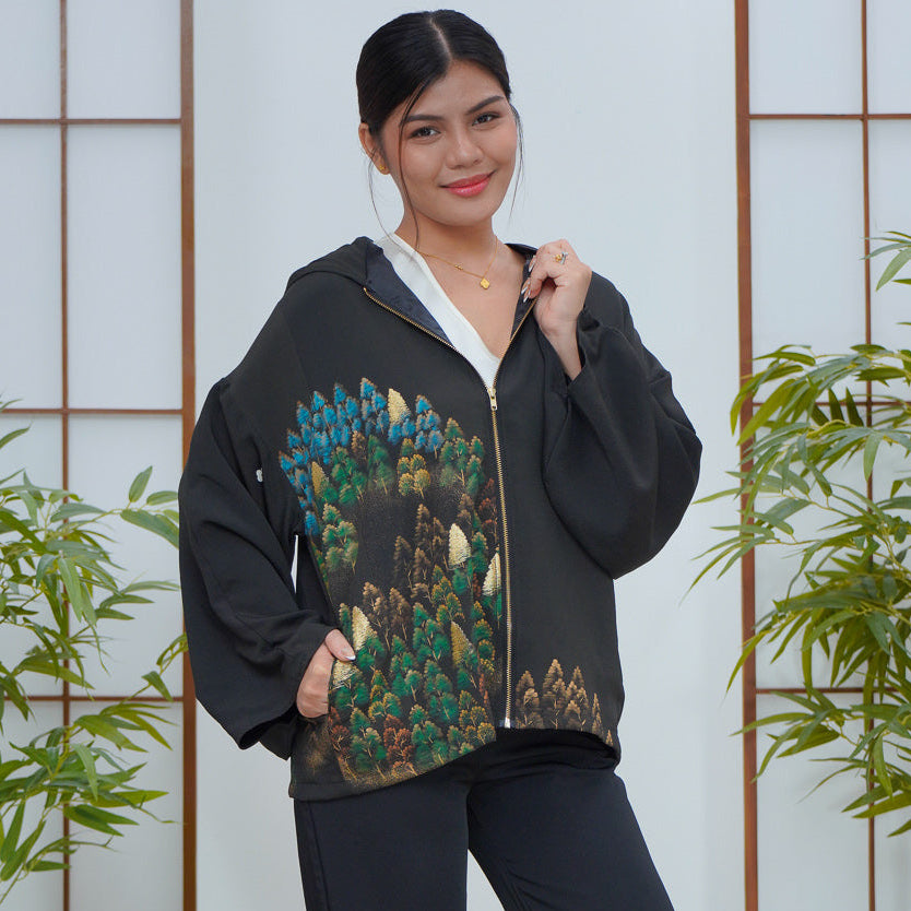 Premium On-hand: Black Hoodie With Zipper | HWZ6215Y