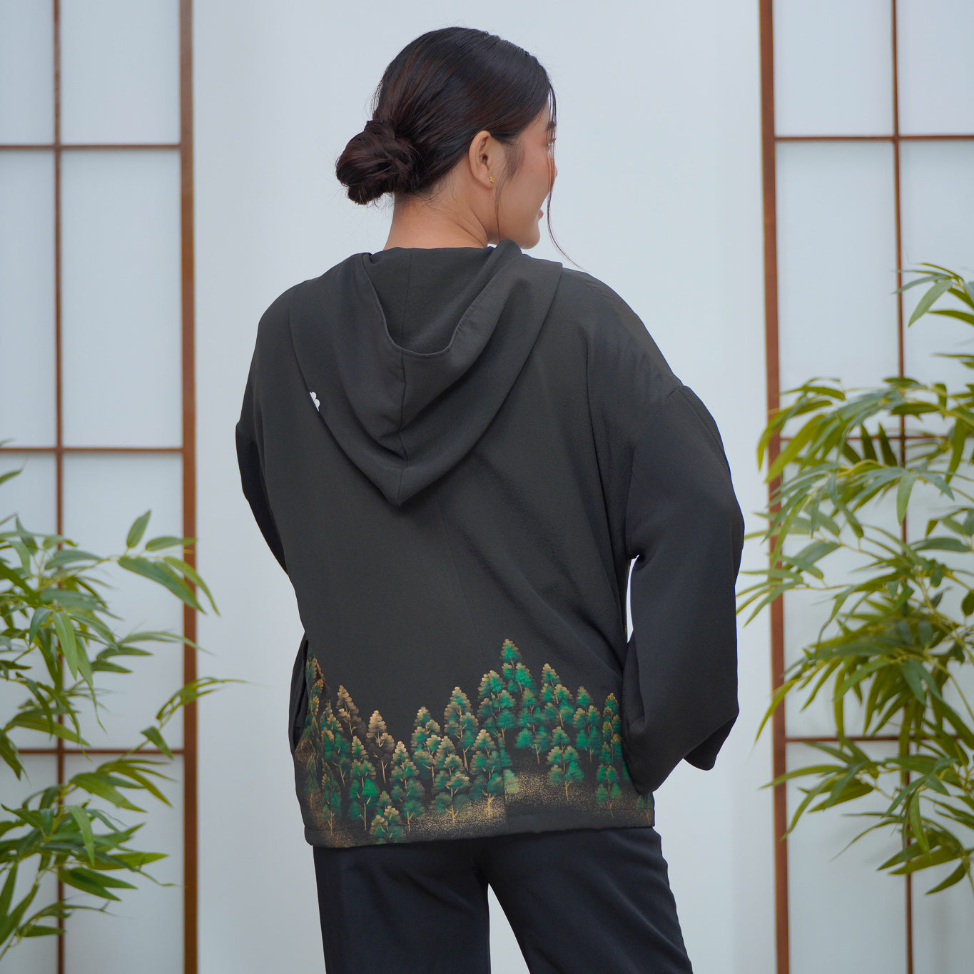 Premium On-hand: Black Hoodie With Zipper | HWZ6215Y