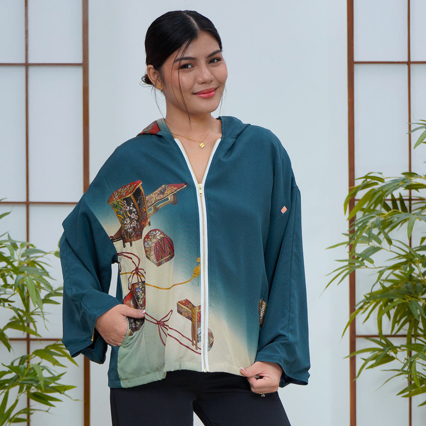 Premium On-hand: Green Hoodie With Zipper | HWZ8107Y