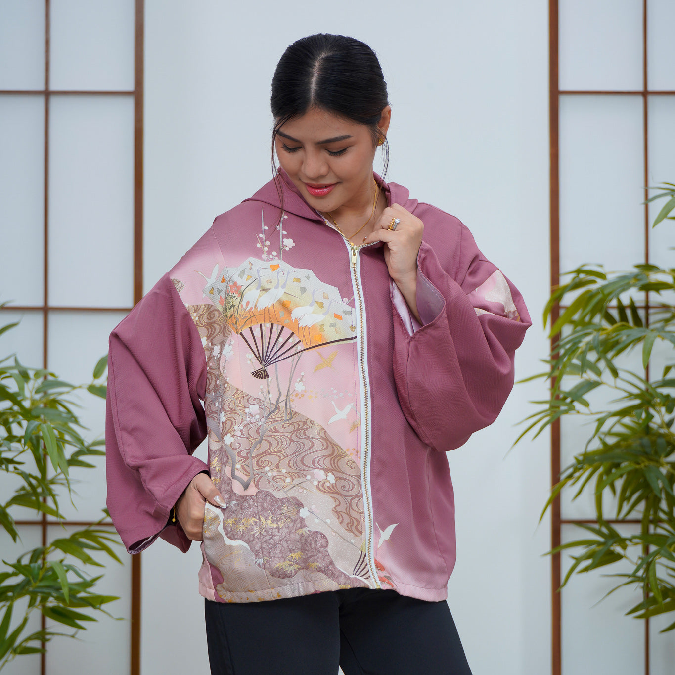 Premium On-hand: Lavender Hoodie With Zipper | HWZ8017Y