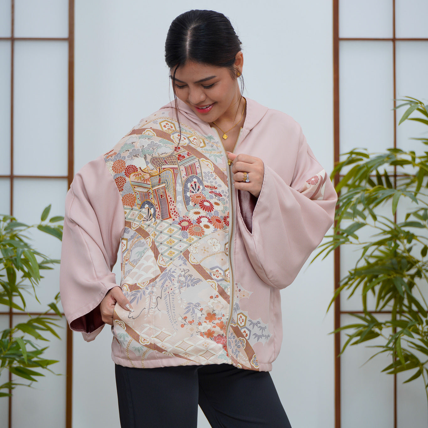 Premium On-hand: Pink Hoodie With Zipper | HWZ7823
