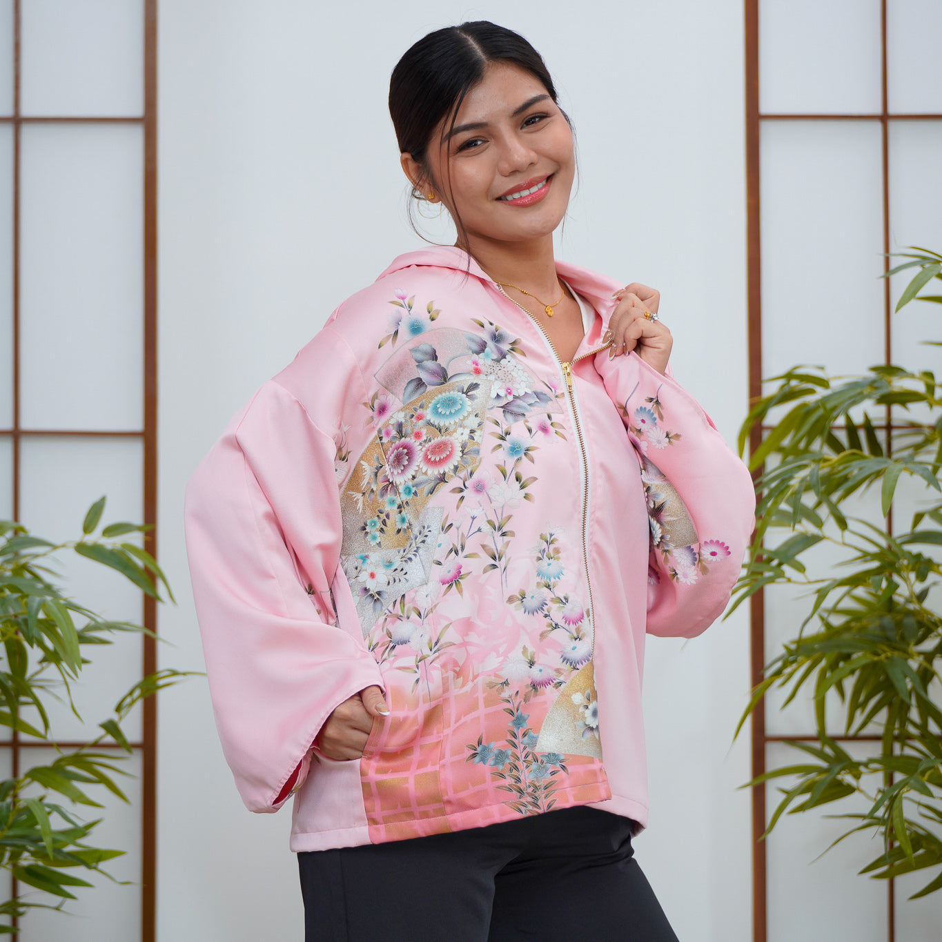 Premium On-hand: Pink Hoodie With Zipper | HWZ7911Y