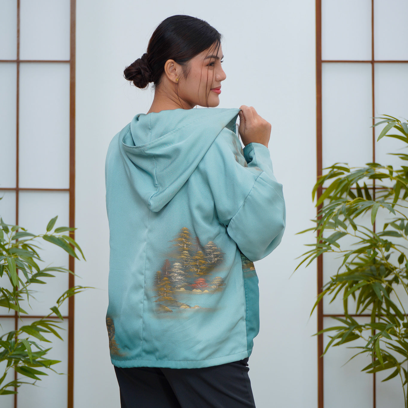Premium On-hand: Green Hoodie With Zipper | HWZ8106Y
