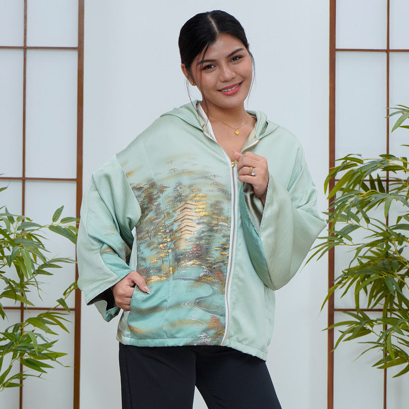 Premium On-hand: Green Hoodie With Zipper | HWZ8016Y