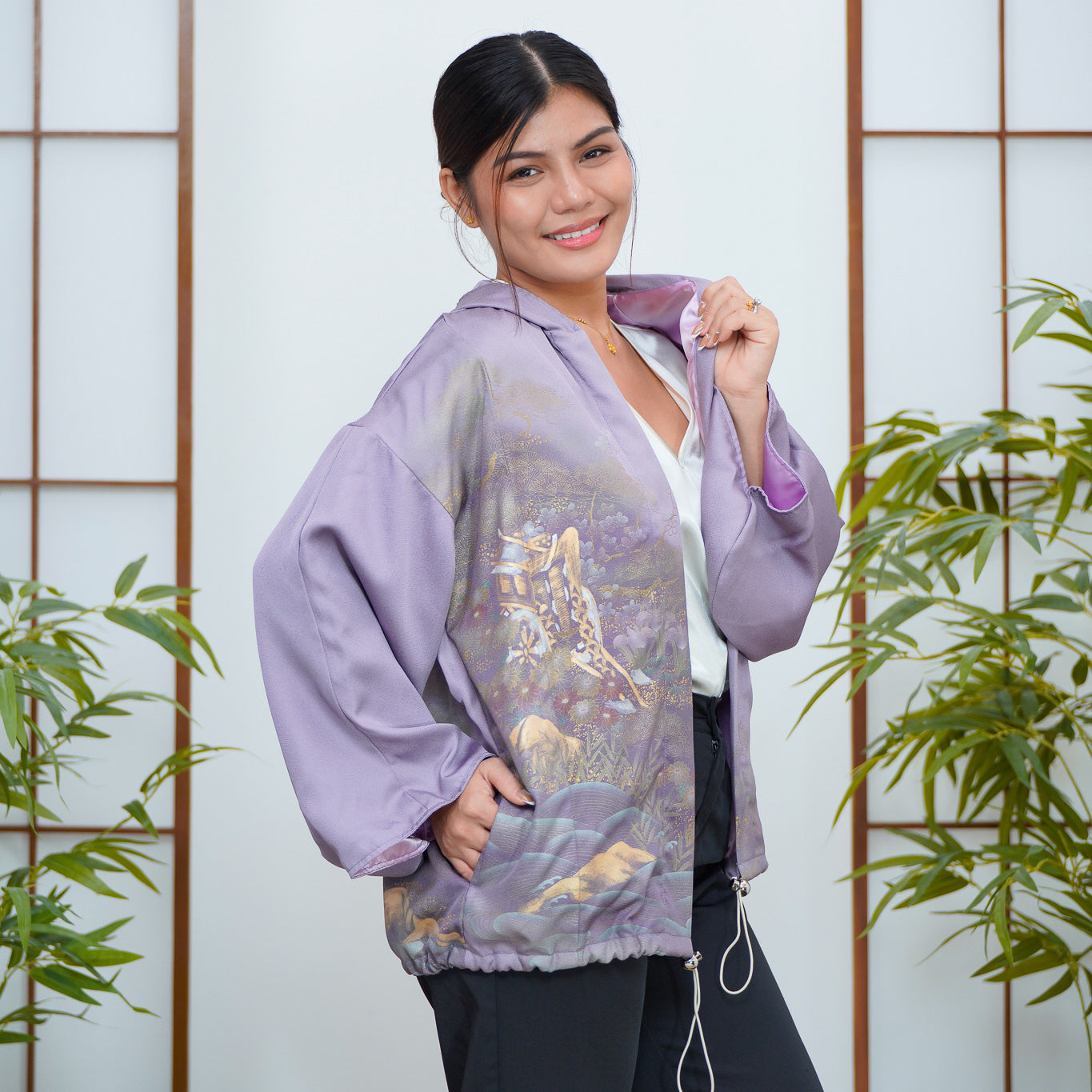 Premium On-hand: Lavender embossed Hoodie | H8099Y