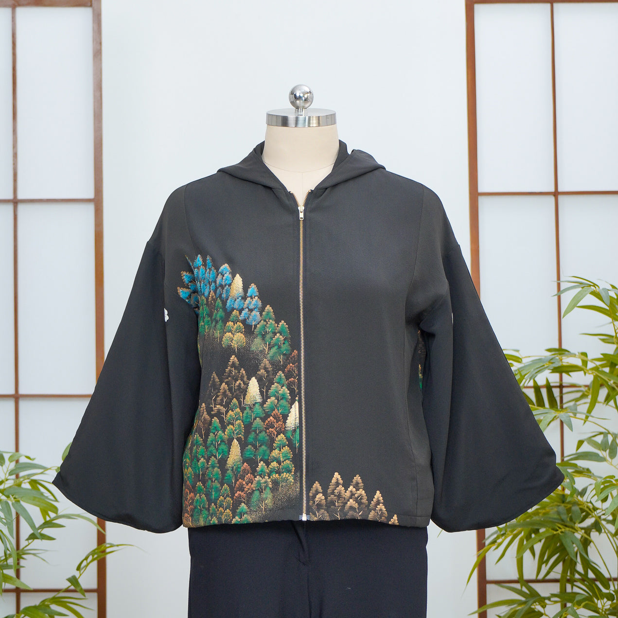 Premium On-hand: Black Hoodie With Zipper | HWZ6215Y