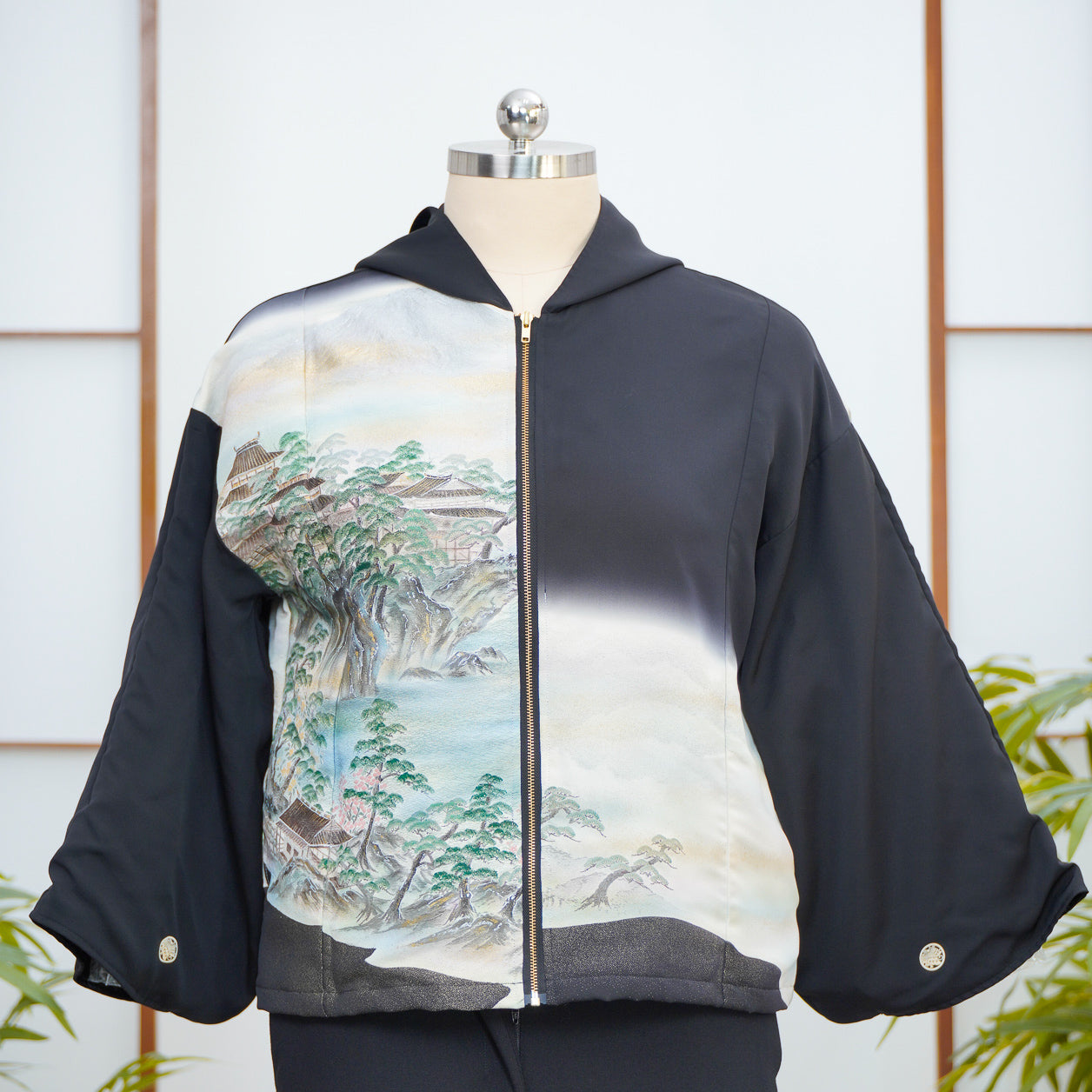 Premium On-hand: Black Hoodie With Zipper | HWZ8075Y