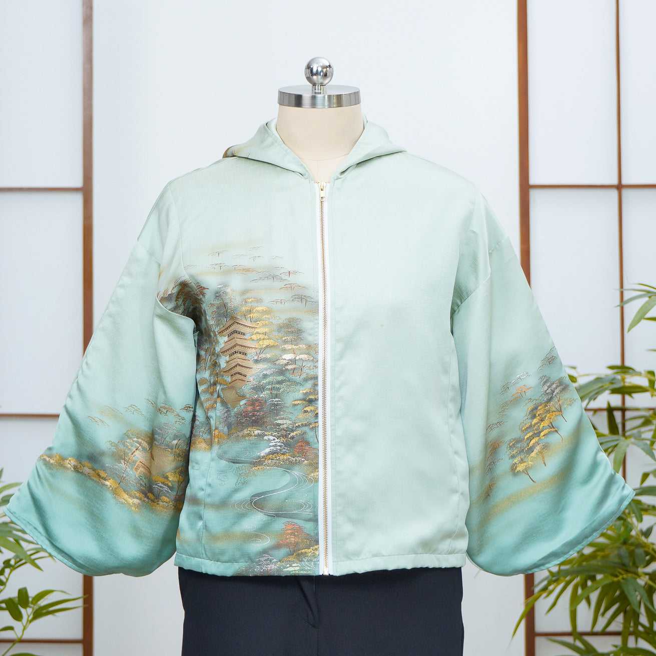 Premium On-hand: Green Hoodie With Zipper | HWZ8016Y