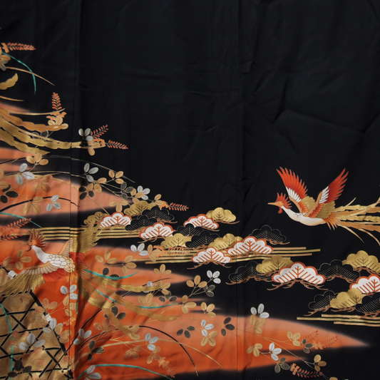 NALB (No Art Left Behind) Fabric: Black Orange Phoenix MA01-04