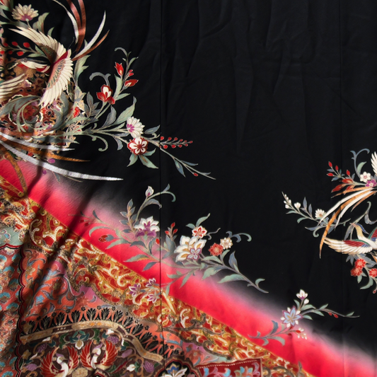 Premium Fabric: Black Red Birds | MA01-06