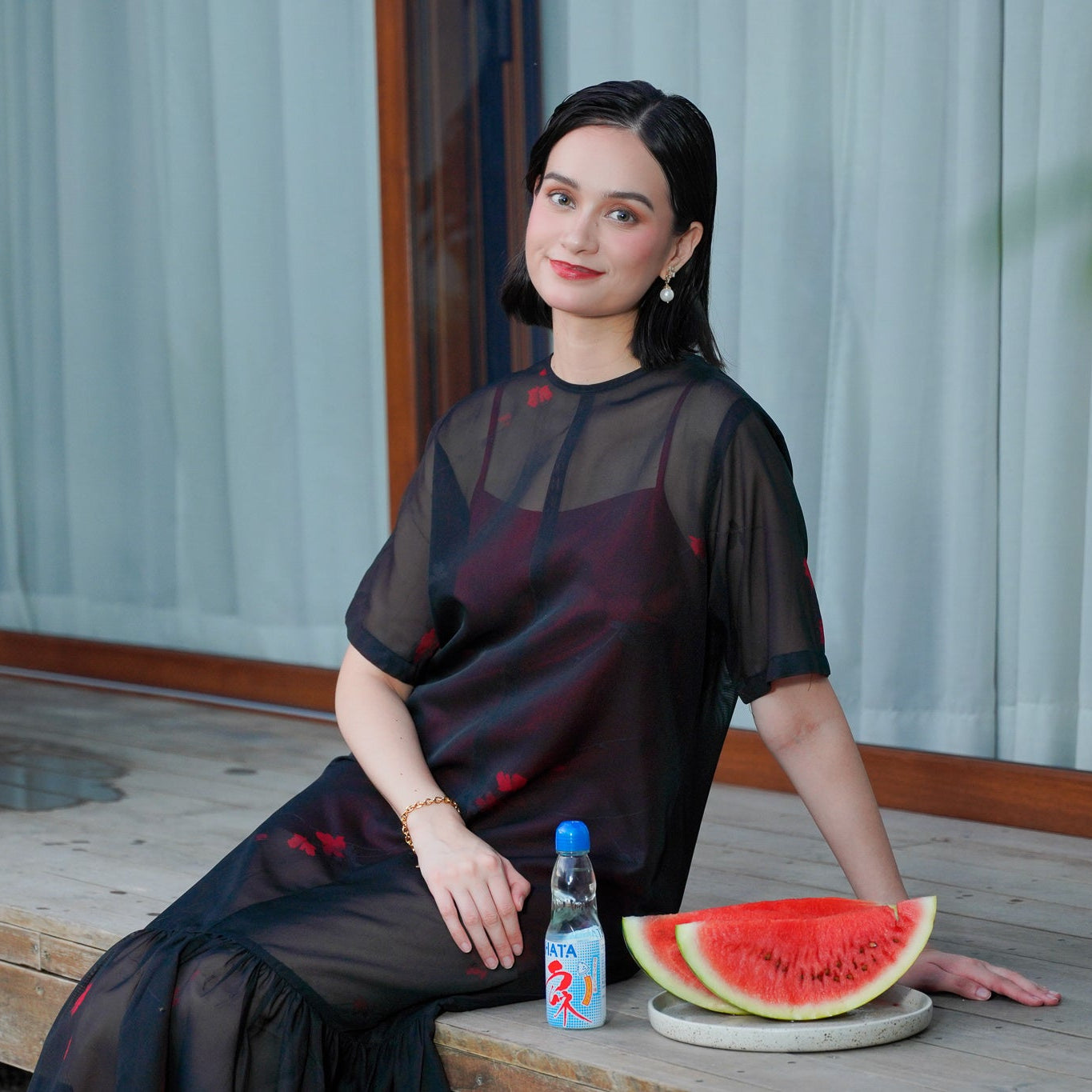 On-hand item: Black See-through Overlay Dress