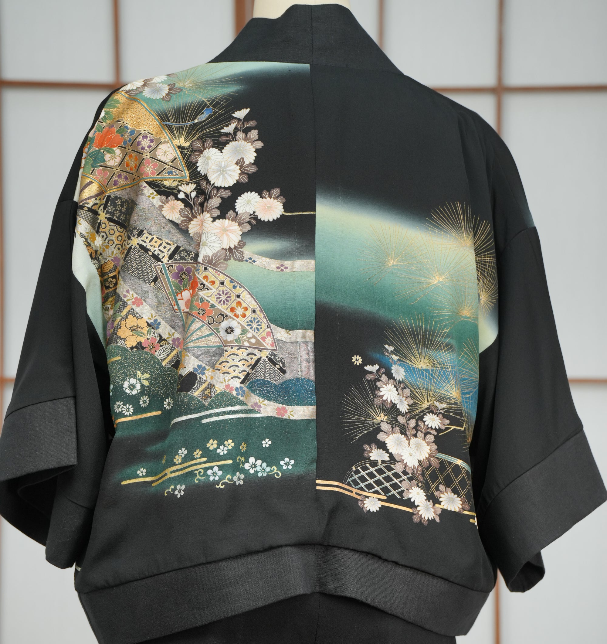 Premium On-hand: Short Jacket Linen Kimono Jacket | Elegant Black (Mimi size)