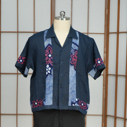 Premium On-hand: Navy Daddy Linen Polo | L | Harry size